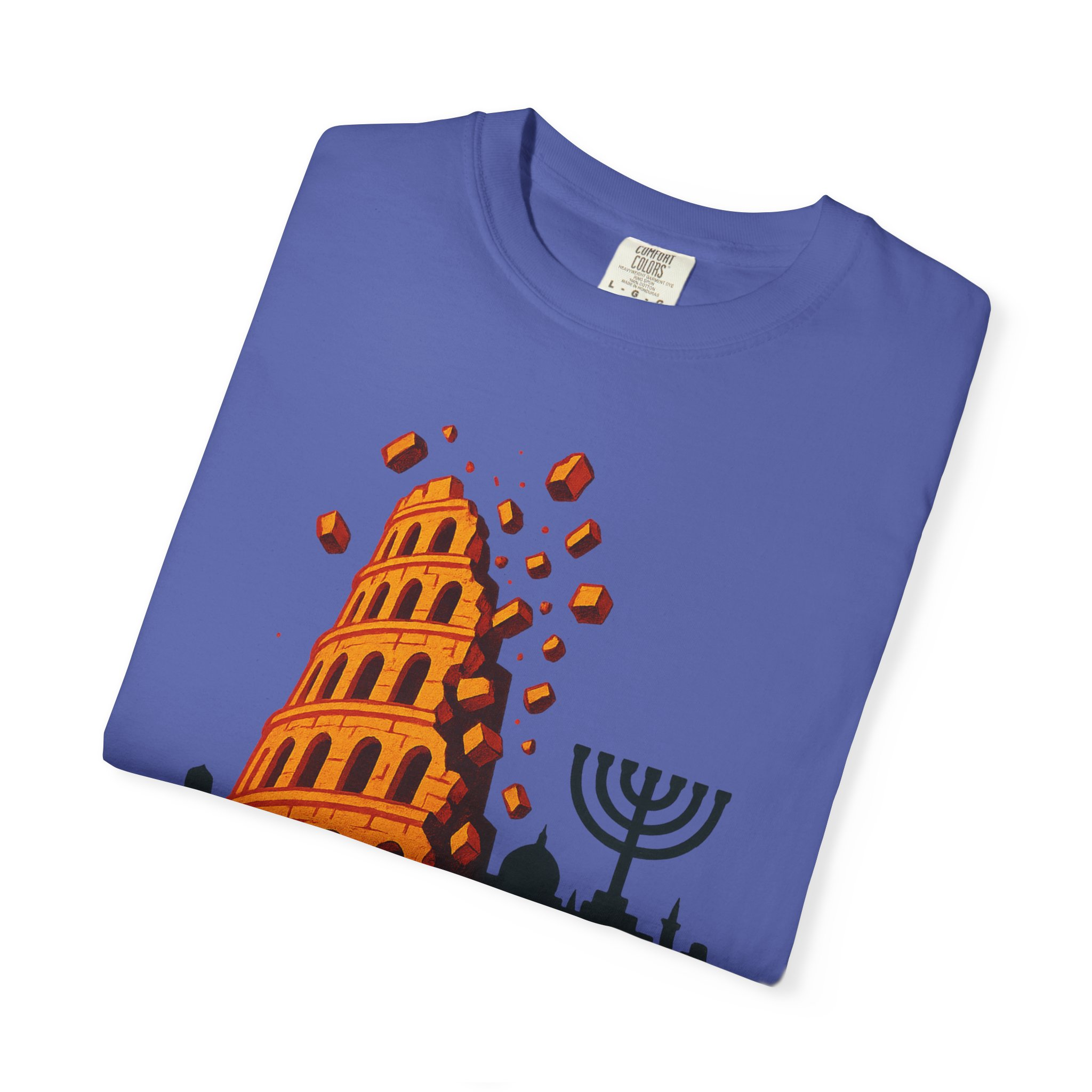 Babylon Is Falling Shirt | Tower of Babel Prophecy Tee | Hebrew Roots Faith T-Shirt | Jerusalem Stands Firm Graphic TopUnisex Garment-Dyed T-shirt - Image 39