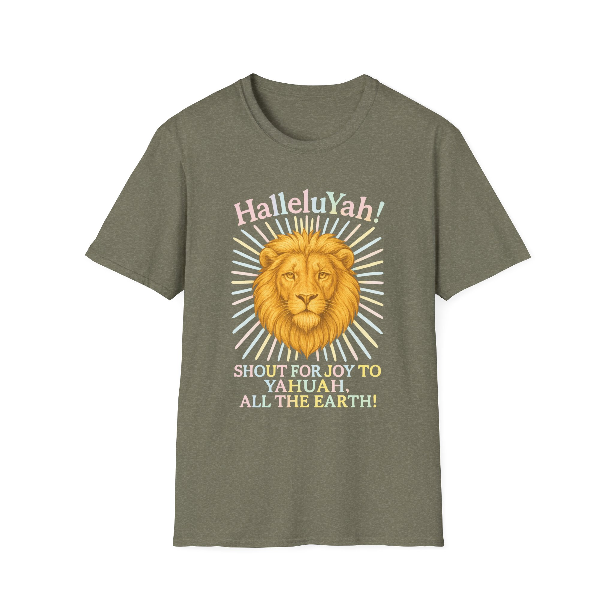 Halleluyah! Lion of Joy Unisex Softstyle T-Shirt, Faith Shirt, Religious Tee, Christian Gift, Spiritual Wear - Image 5