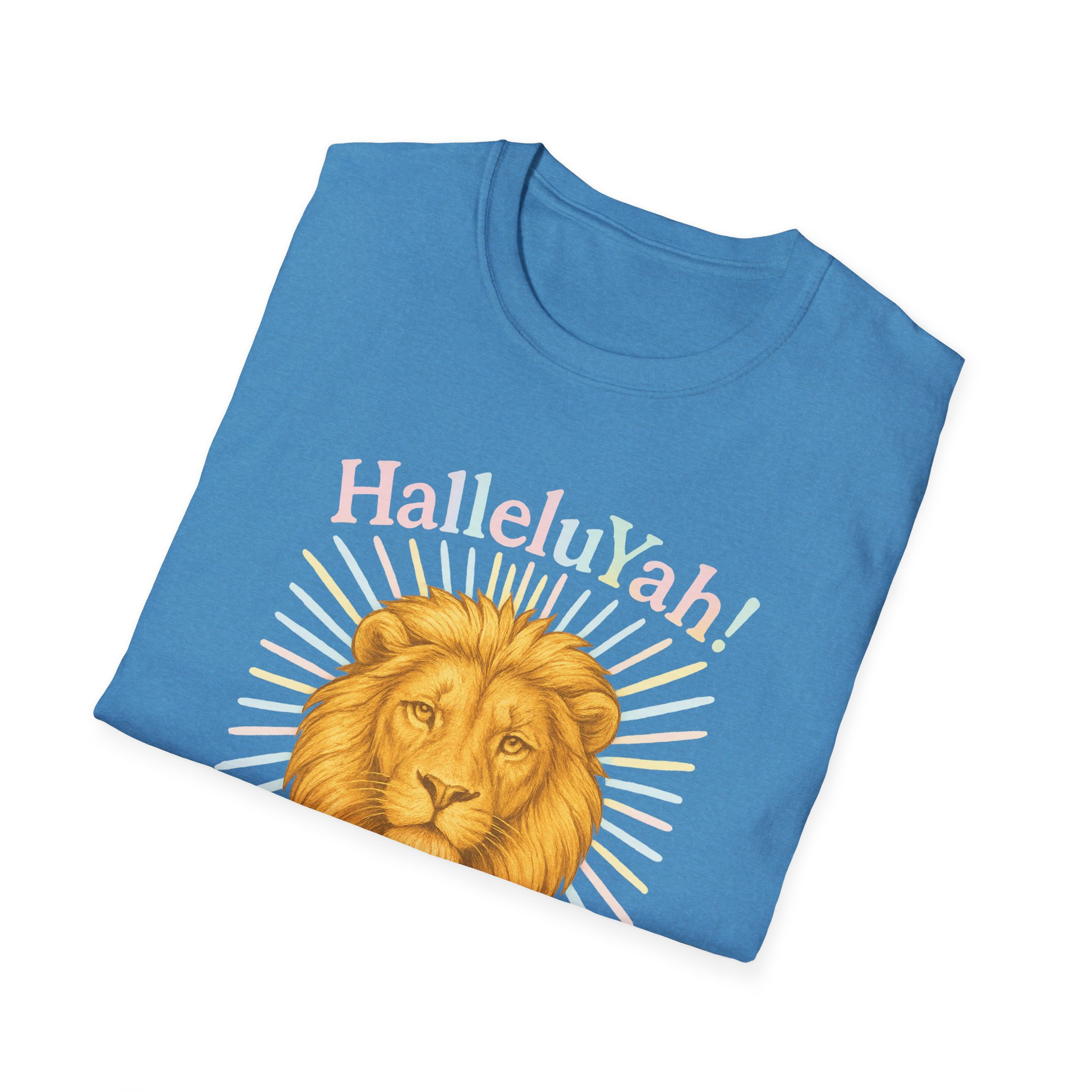 Halleluyah! Lion of Joy Unisex Softstyle T-Shirt, Faith Shirt, Religious Tee, Christian Gift, Spiritual Wear - Image 24