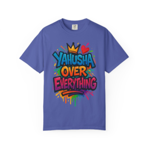 Yahusha Over Everything Unisex T-shirt, Bold Faith Street Art Graffiti Tee, Messianic Design, Torah Walk Apparel