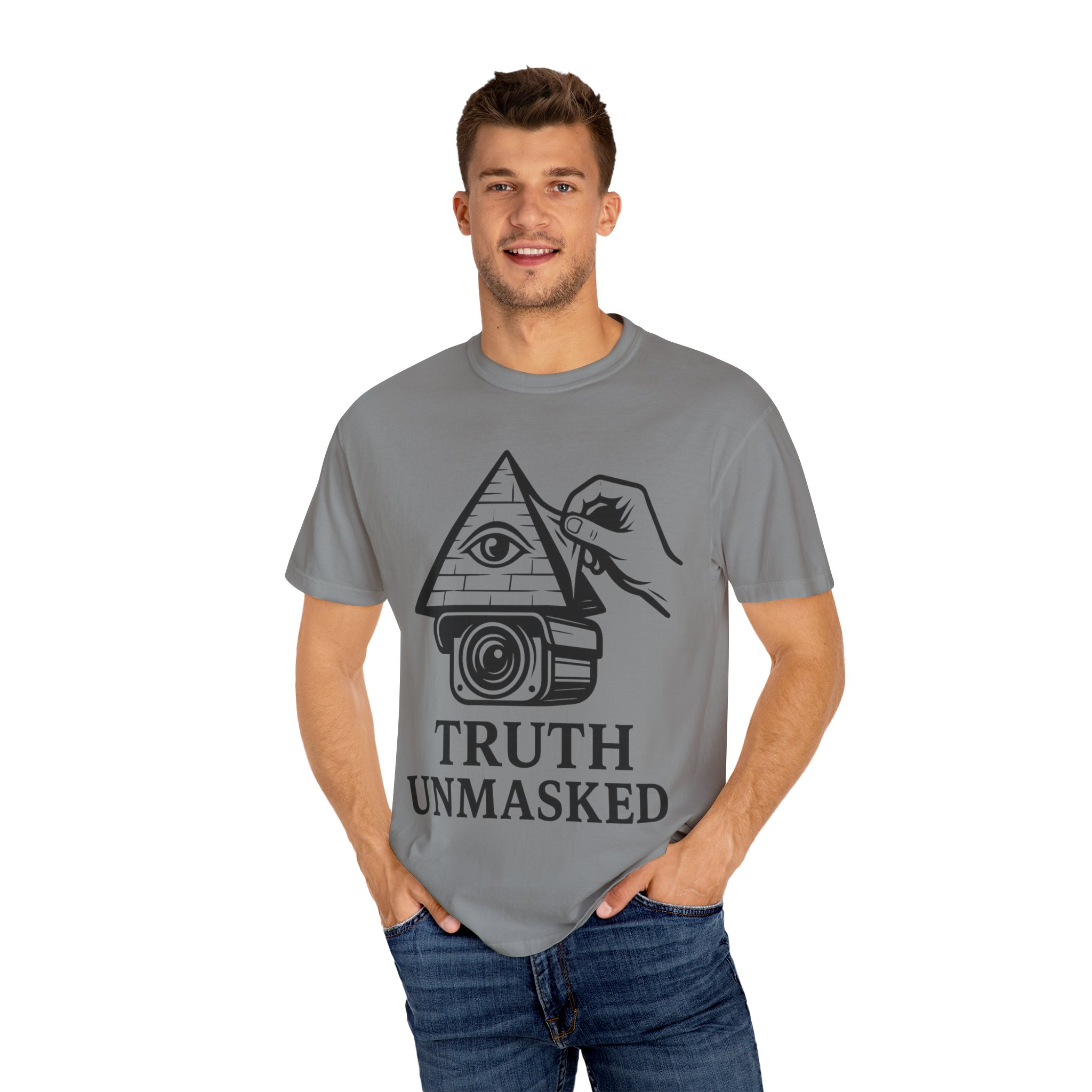 Truth Unmasked Shirt | Pyramid Camera Eye Graphic Tee | Exposing Lies Awareness Conspiracy T-Shirt | Freedom Expression Top - Image 36