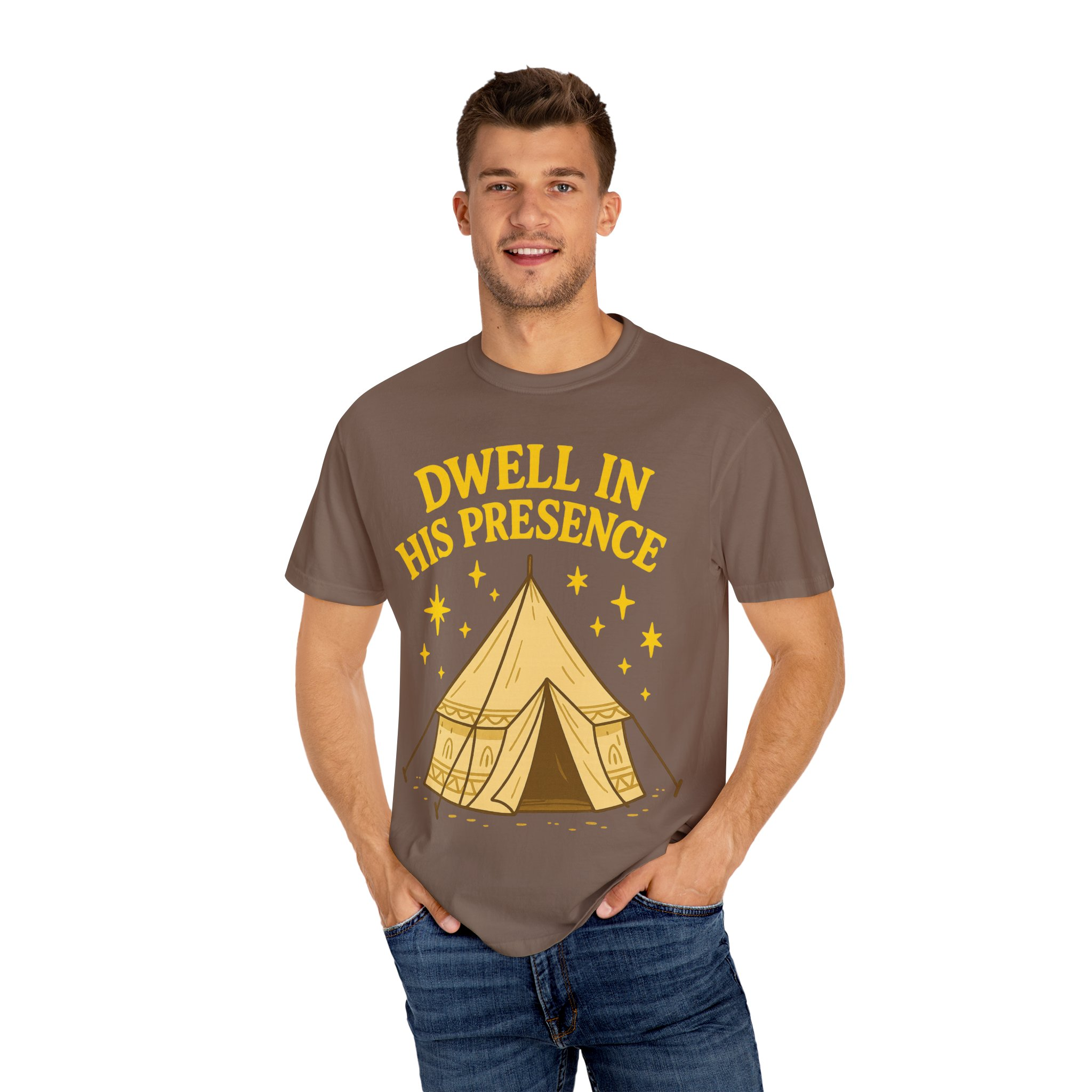 Dwell in His Presence | Sukkot Feast of Tabernacles Shirt Unisex Garment-Dyed T-shirt, Sukkot Shirt, Faith-based, Spiritual Clothing - Image 4