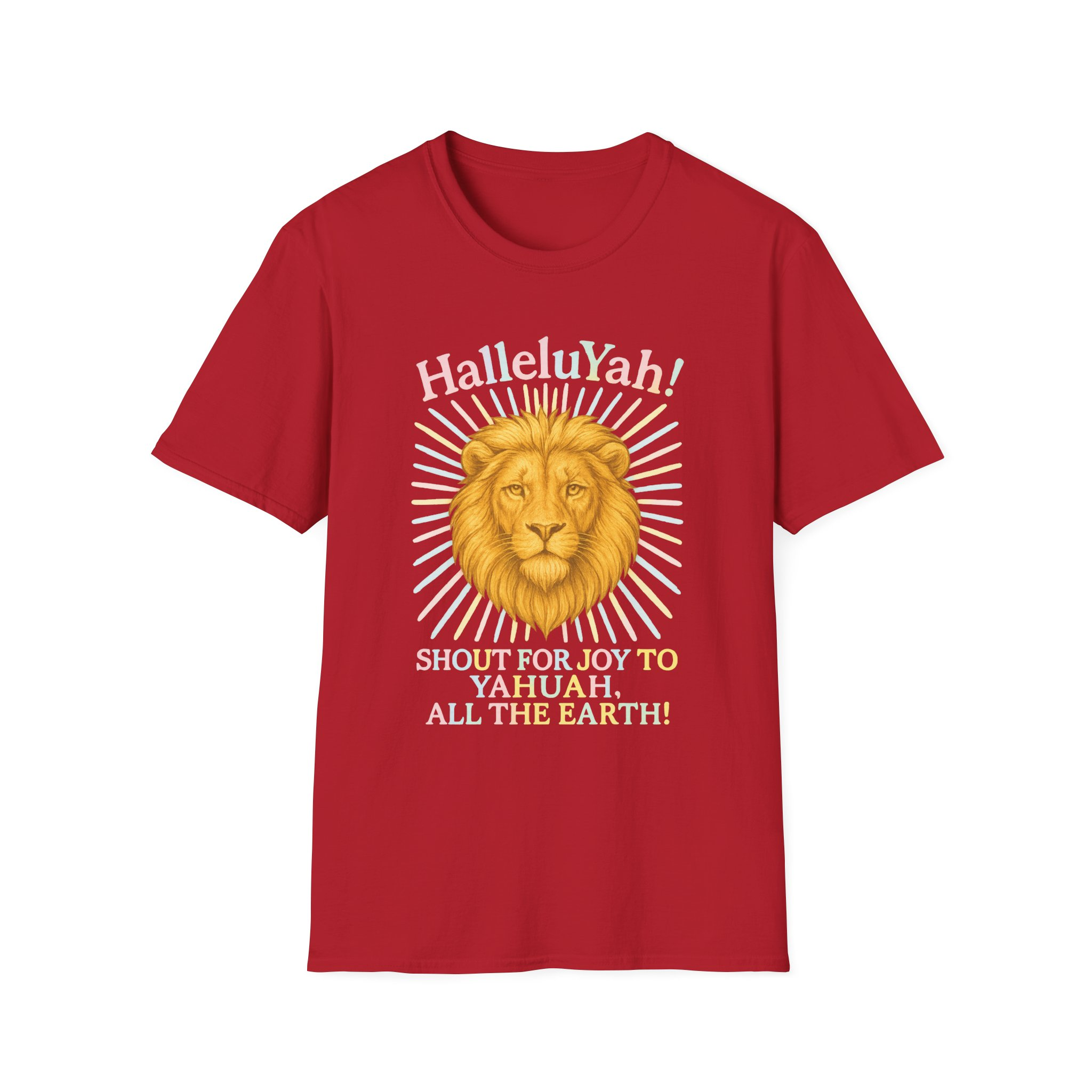Halleluyah! Lion of Joy Unisex Softstyle T-Shirt, Faith Shirt, Religious Tee, Christian Gift, Spiritual Wear - Image 49