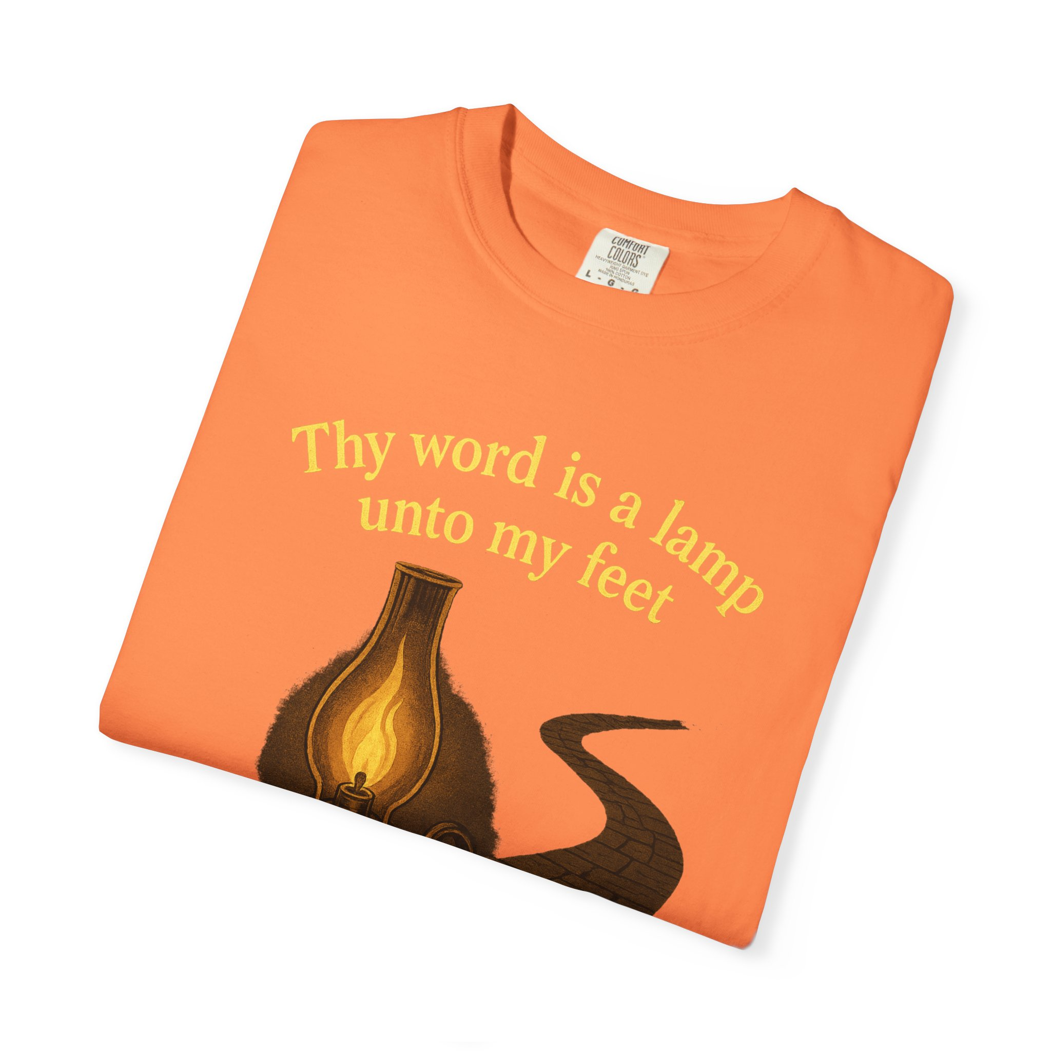 Vintage-Inspired Oil Lamp Unisex Garment-Dyed T-Shirt, Spiritual Tee, Religious Shirt, Biblical Clothing, Christian Apparel - Image 11