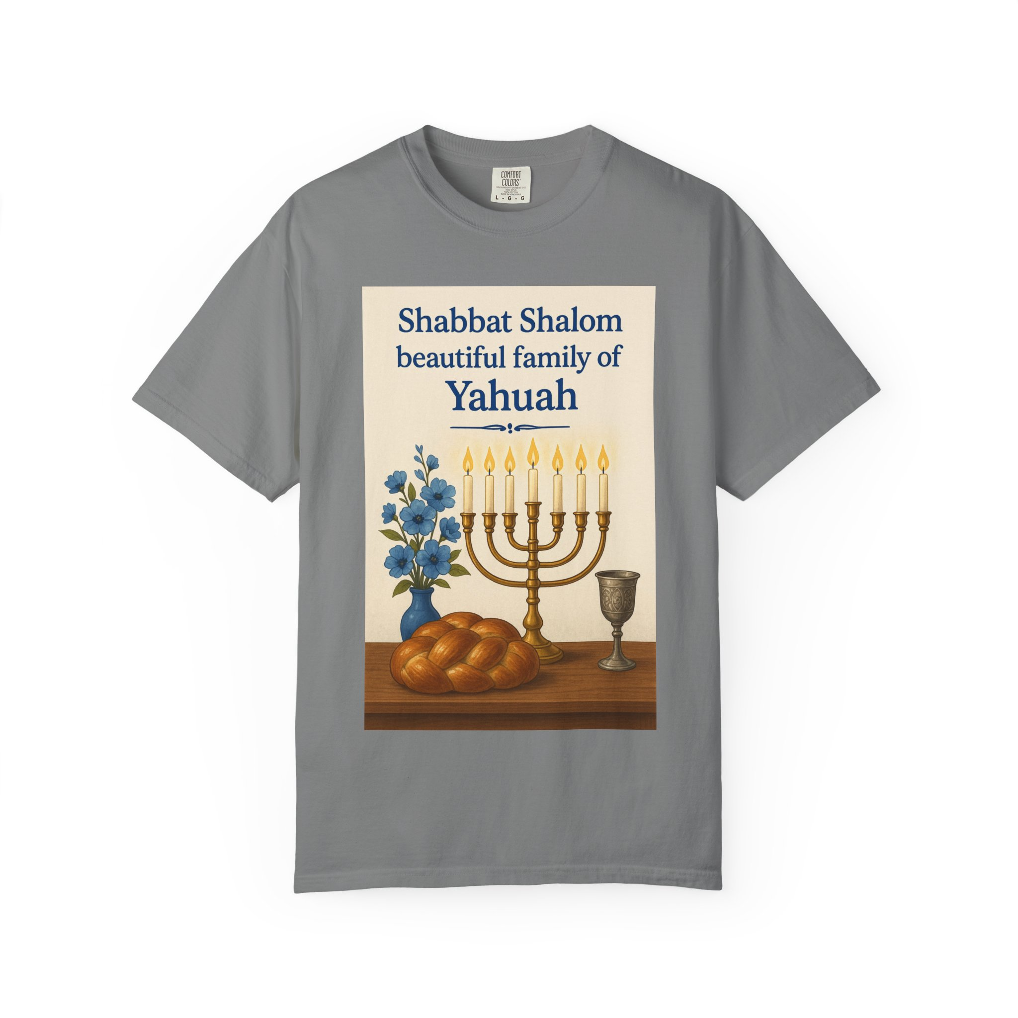 Shabbat Shalom Beautiful Family of Yahuah Tee Unisex Garment-Dyed T-Shirt, Perfect for Family Gatherings & Religious Celebrations - Image 33