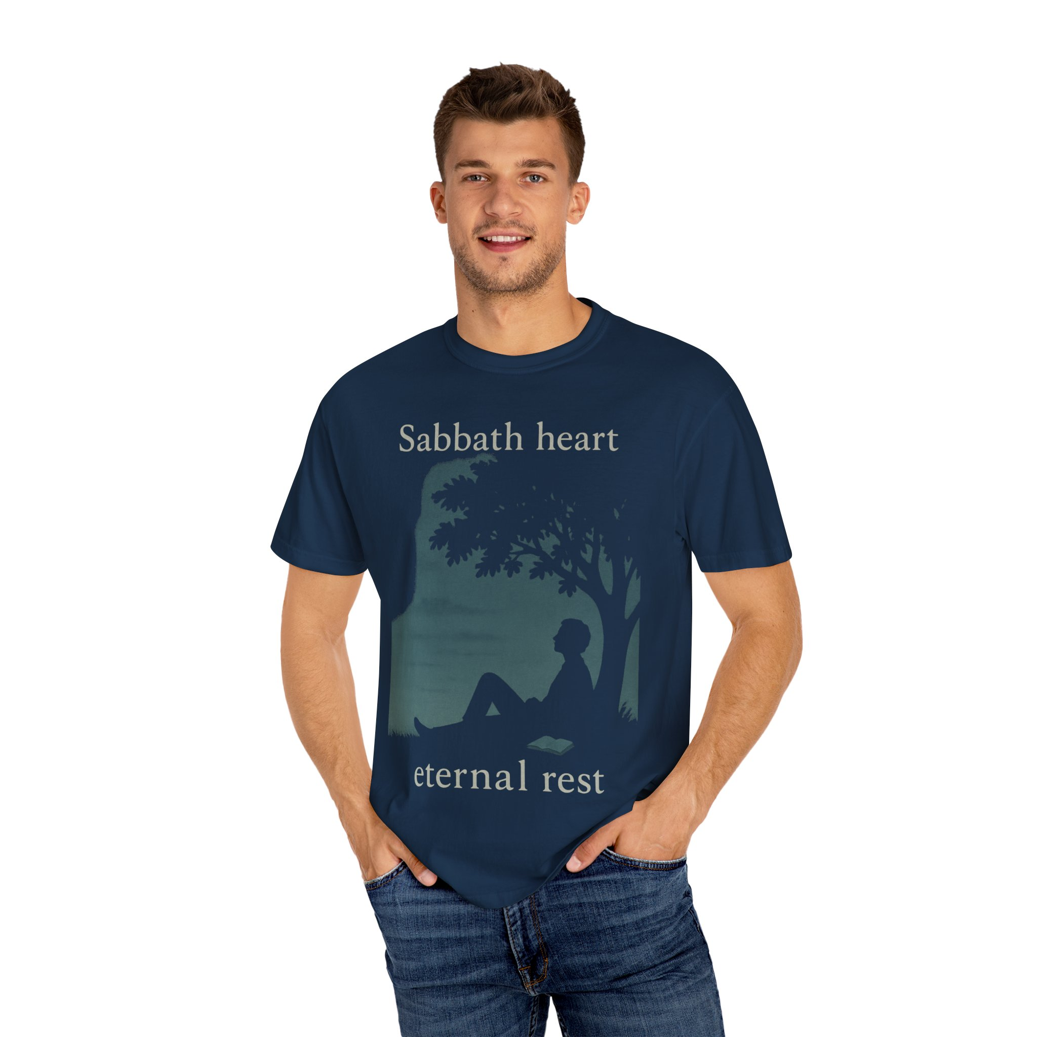 Sabbath Heart, Eternal Rest Peaceful Torah Reflection Sabbath Heart T-Shirt, Unisex, Relaxation Tee, Casual Style Spiritual Celebrations - Image 16