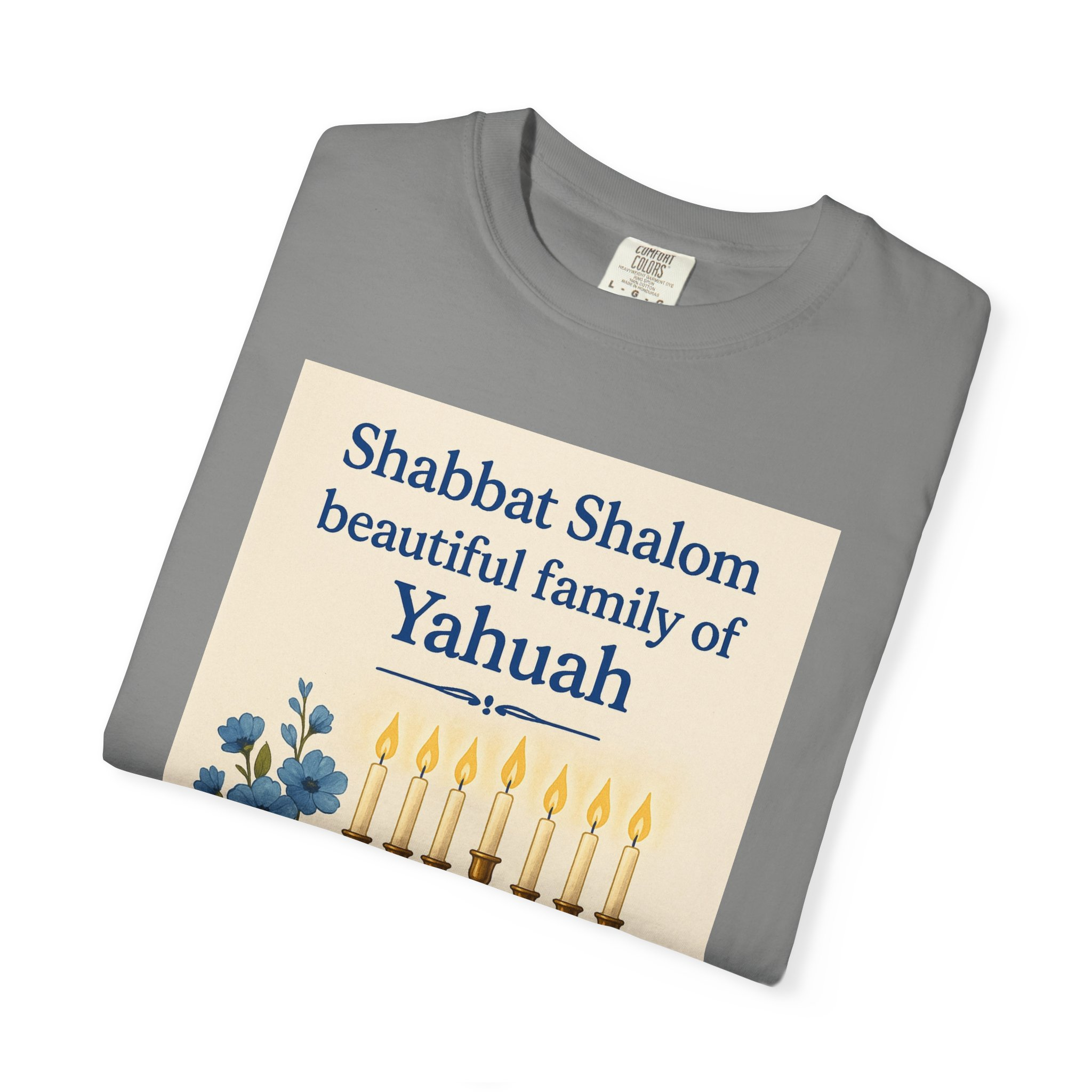 Shabbat Shalom Beautiful Family of Yahuah Tee Unisex Garment-Dyed T-Shirt, Perfect for Family Gatherings & Religious Celebrations - Image 39