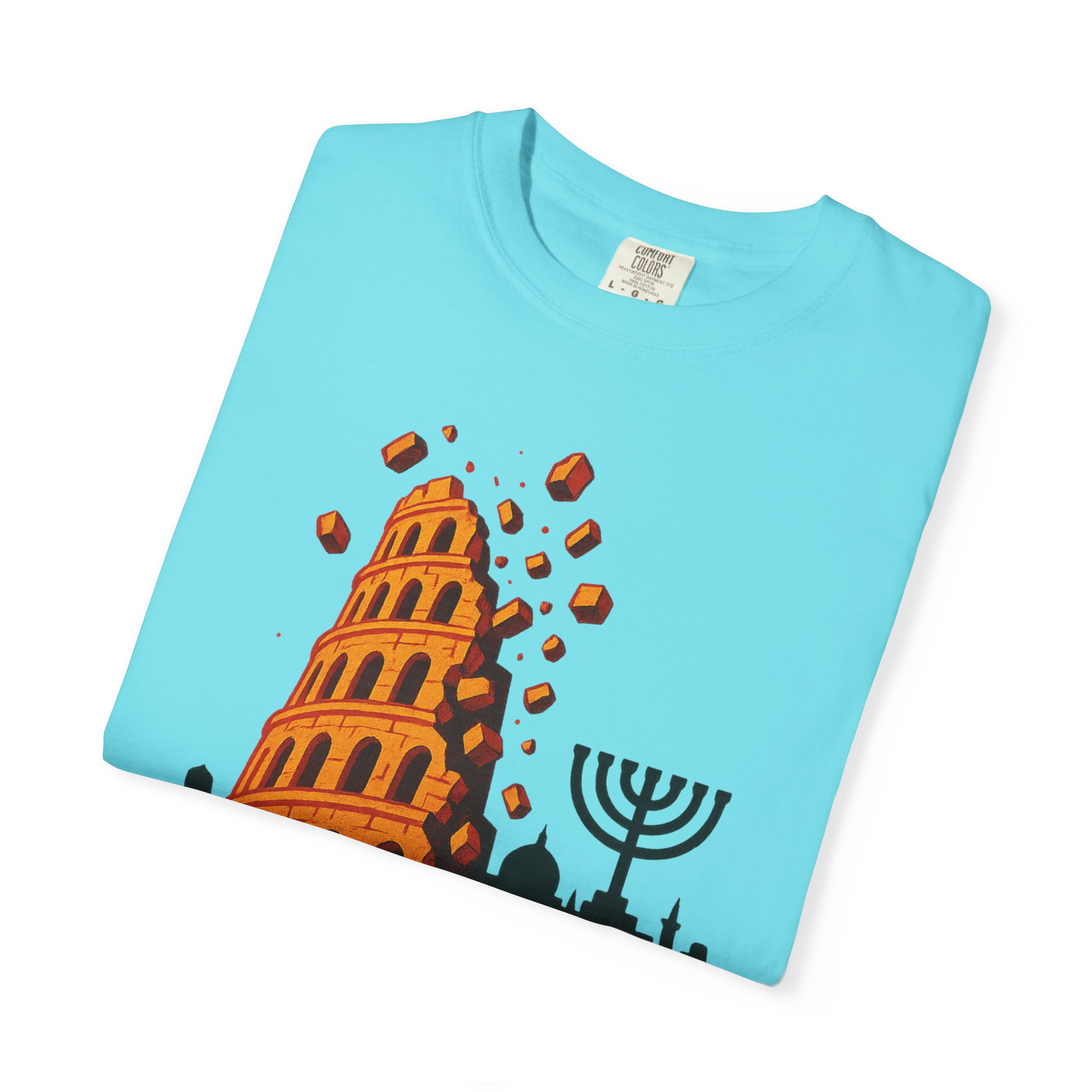 Babylon Is Falling Shirt | Tower of Babel Prophecy Tee | Hebrew Roots Faith T-Shirt | Jerusalem Stands Firm Graphic TopUnisex Garment-Dyed T-shirt - Image 35