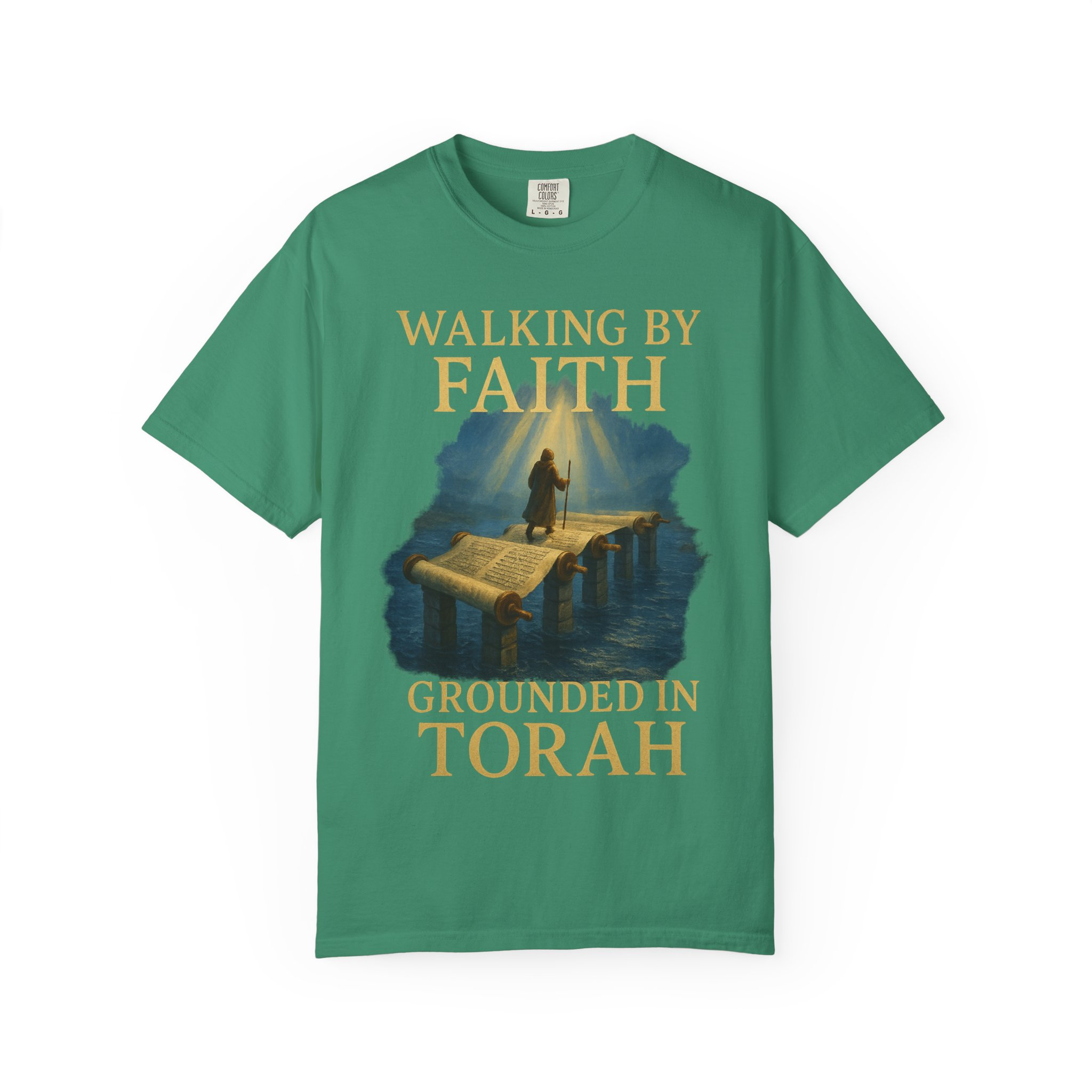 Walking by Faith, Grounded in Torah Scroll Bridge of LightFaith-Inspired Unisex Faith T-Shirt, Torah Gift Inspirational Apparel, Spiritual - Image 9