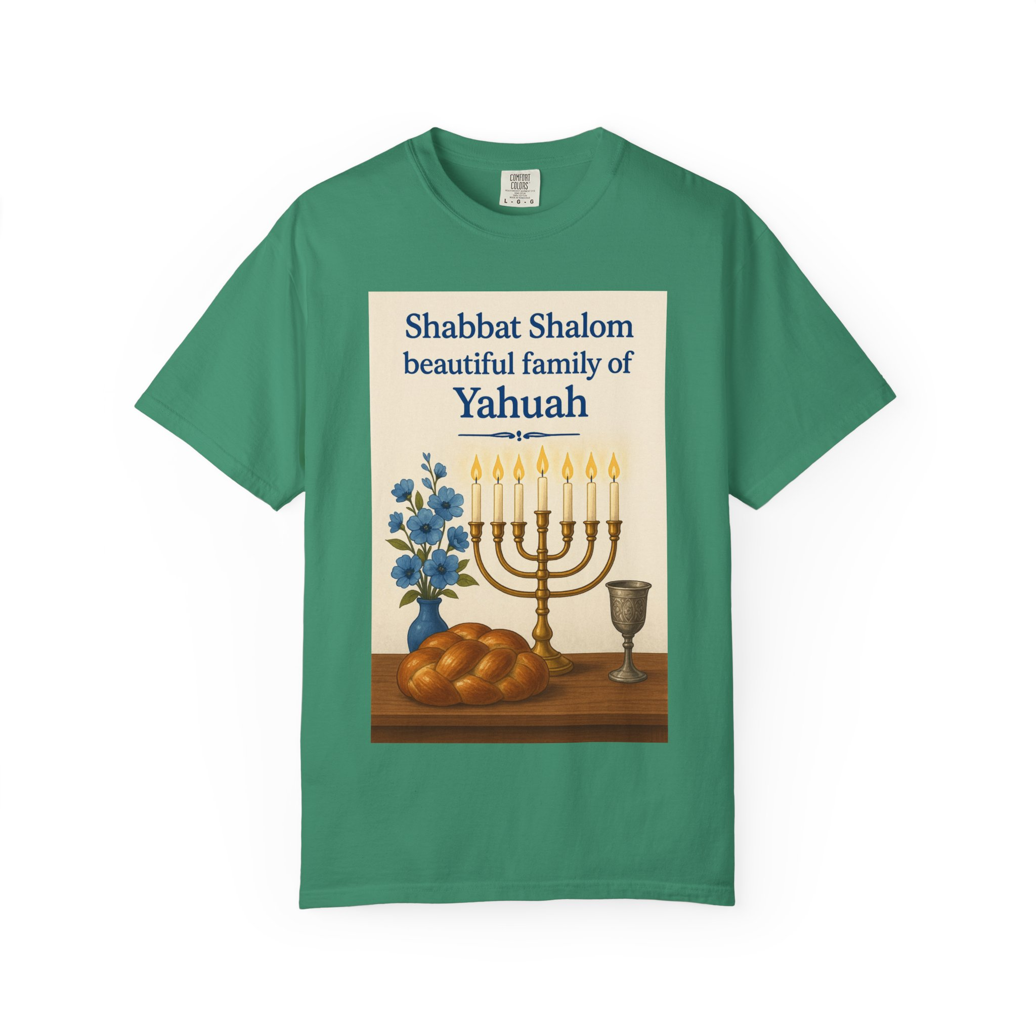 Shabbat Shalom Beautiful Family of Yahuah Tee Unisex Garment-Dyed T-Shirt, Perfect for Family Gatherings & Religious Celebrations - Image 57