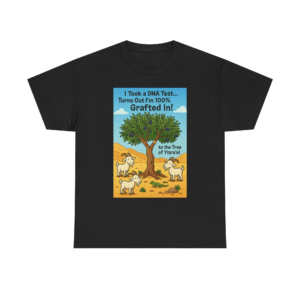 Grafted In DNA Test T Shirt  Wild Olive Tree Cartoon  Hebrew Roots Messianic Tee  100% Grafted In Desert Scene Humorous Unisex Cotton Tee