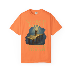 Walking by Faith, Grounded in Torah  Scroll Bridge of LightFaith-Inspired Unisex Faith T-Shirt, Torah Gift Inspirational Apparel, Spiritual