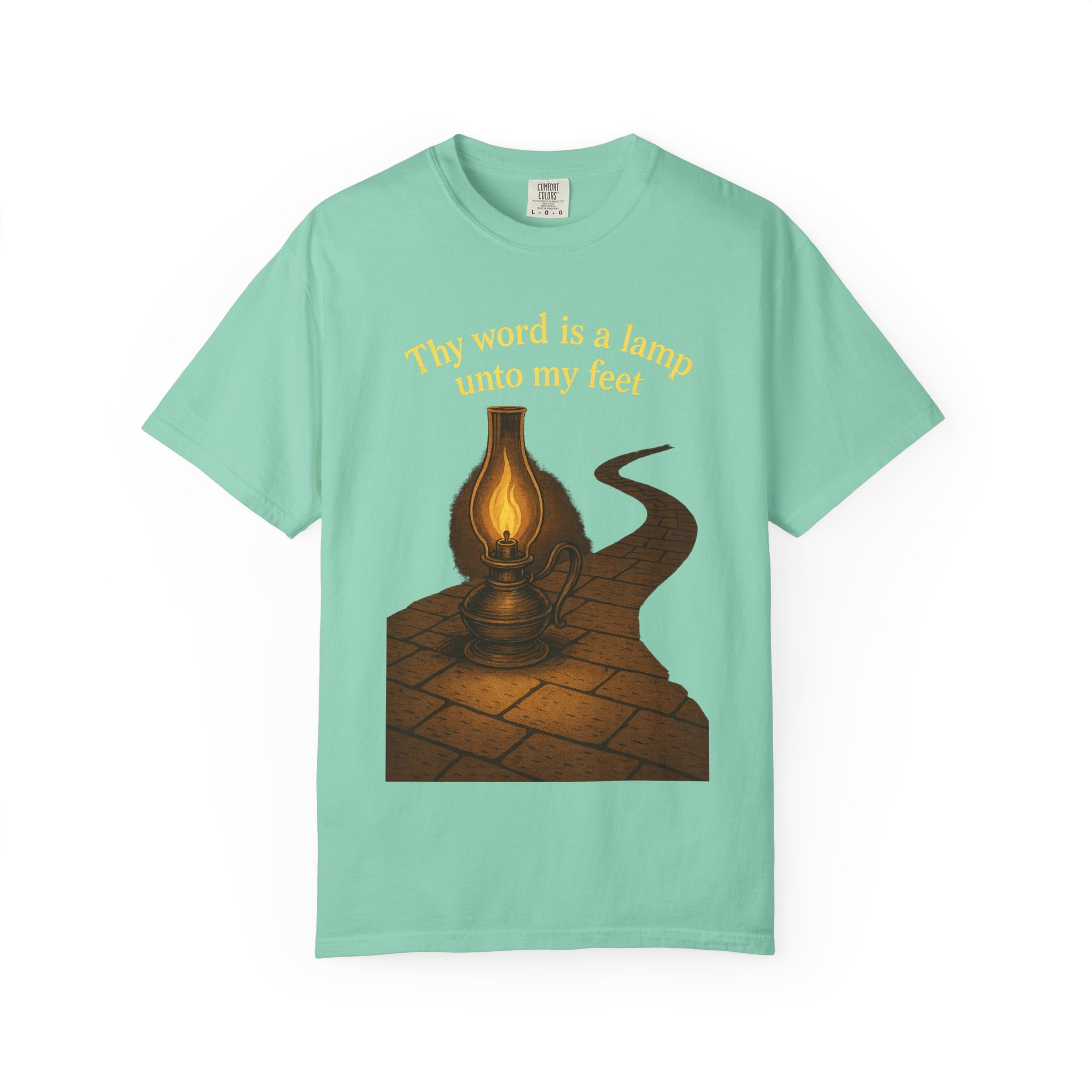 Vintage-Inspired Oil Lamp Unisex Garment-Dyed T-Shirt, Spiritual Tee, Religious Shirt, Biblical Clothing, Christian Apparel - Image 25