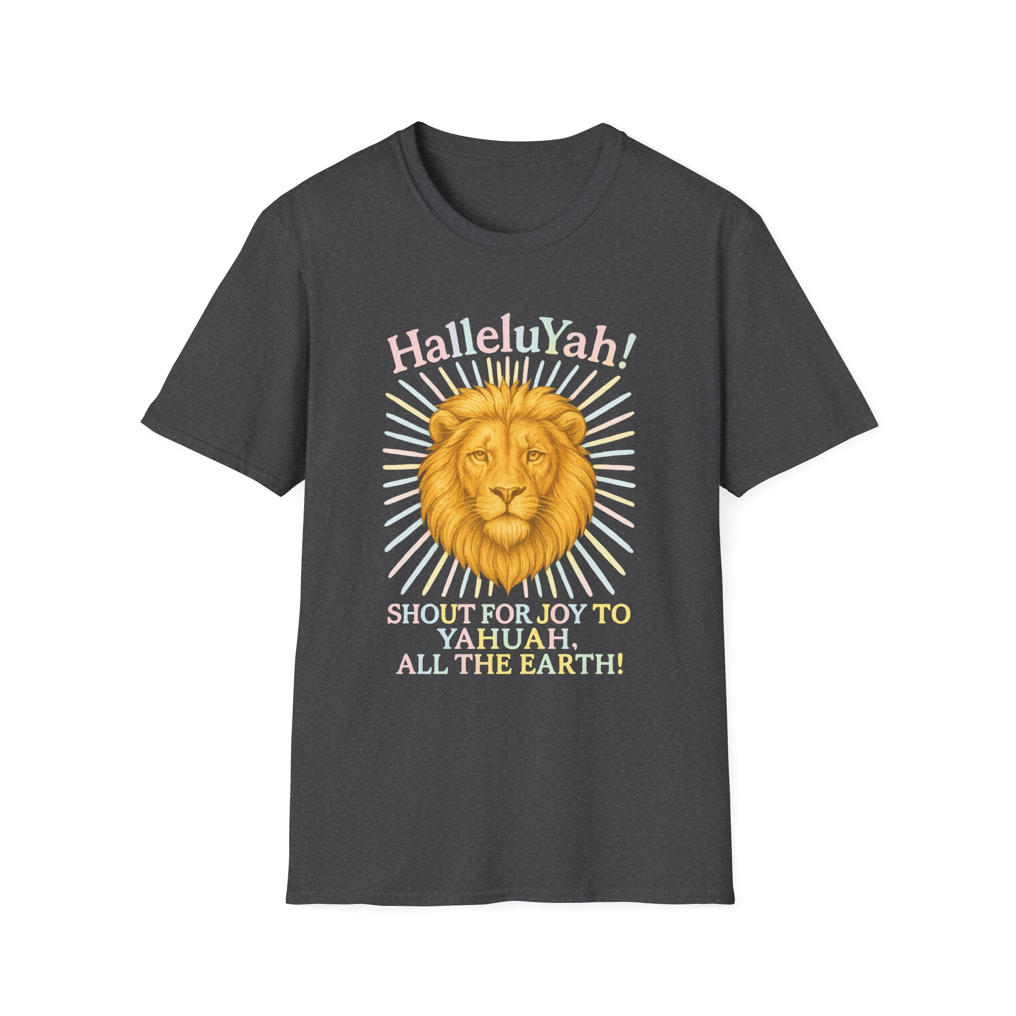 Halleluyah! Lion of Joy Unisex Softstyle T-Shirt, Faith Shirt, Religious Tee, Christian Gift, Spiritual Wear - Image 25