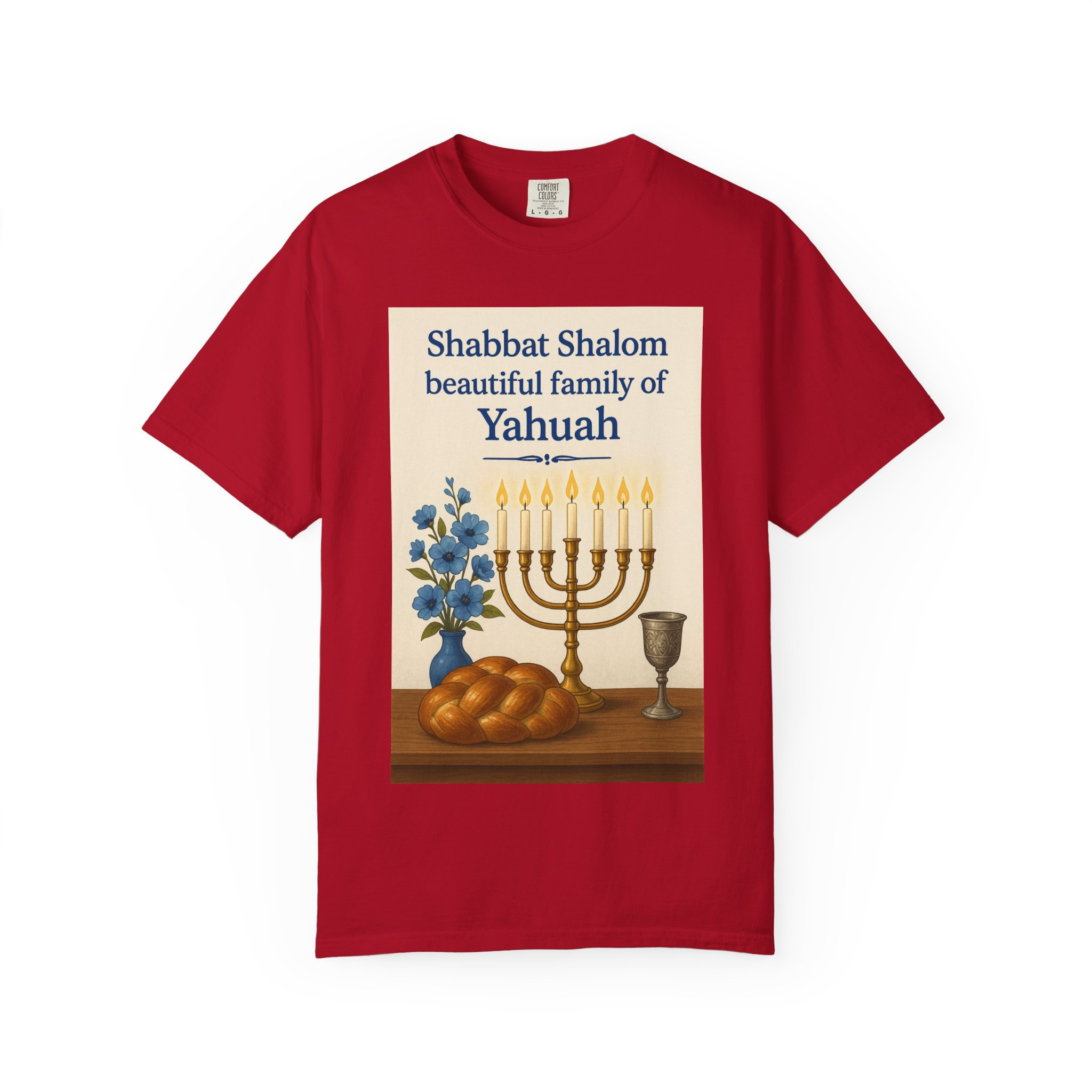 Shabbat Shalom Beautiful Family of Yahuah Tee Unisex Garment-Dyed T-Shirt, Perfect for Family Gatherings & Religious Celebrations - Image 53