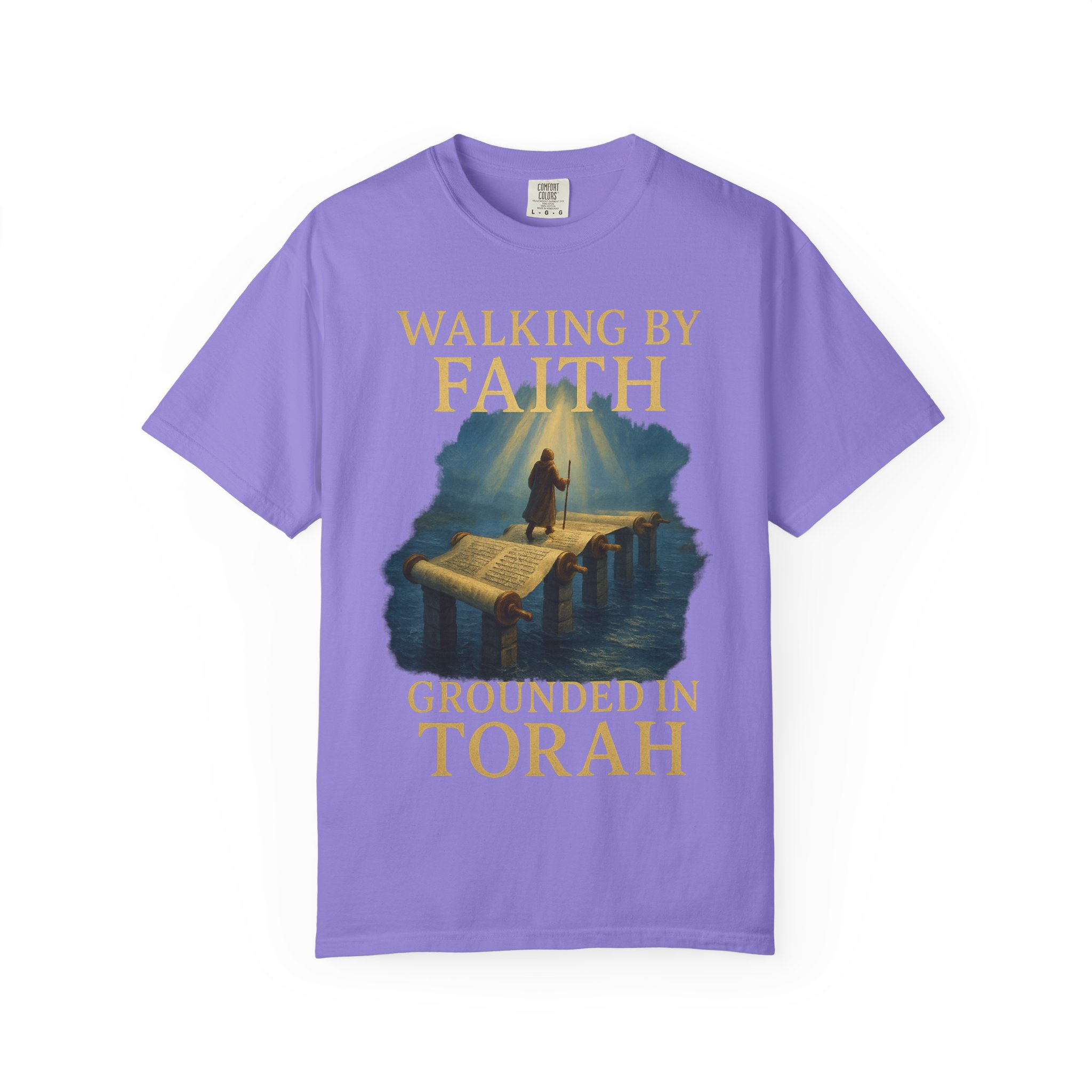 Walking by Faith, Grounded in Torah Scroll Bridge of LightFaith-Inspired Unisex Faith T-Shirt, Torah Gift Inspirational Apparel, Spiritual - Image 33