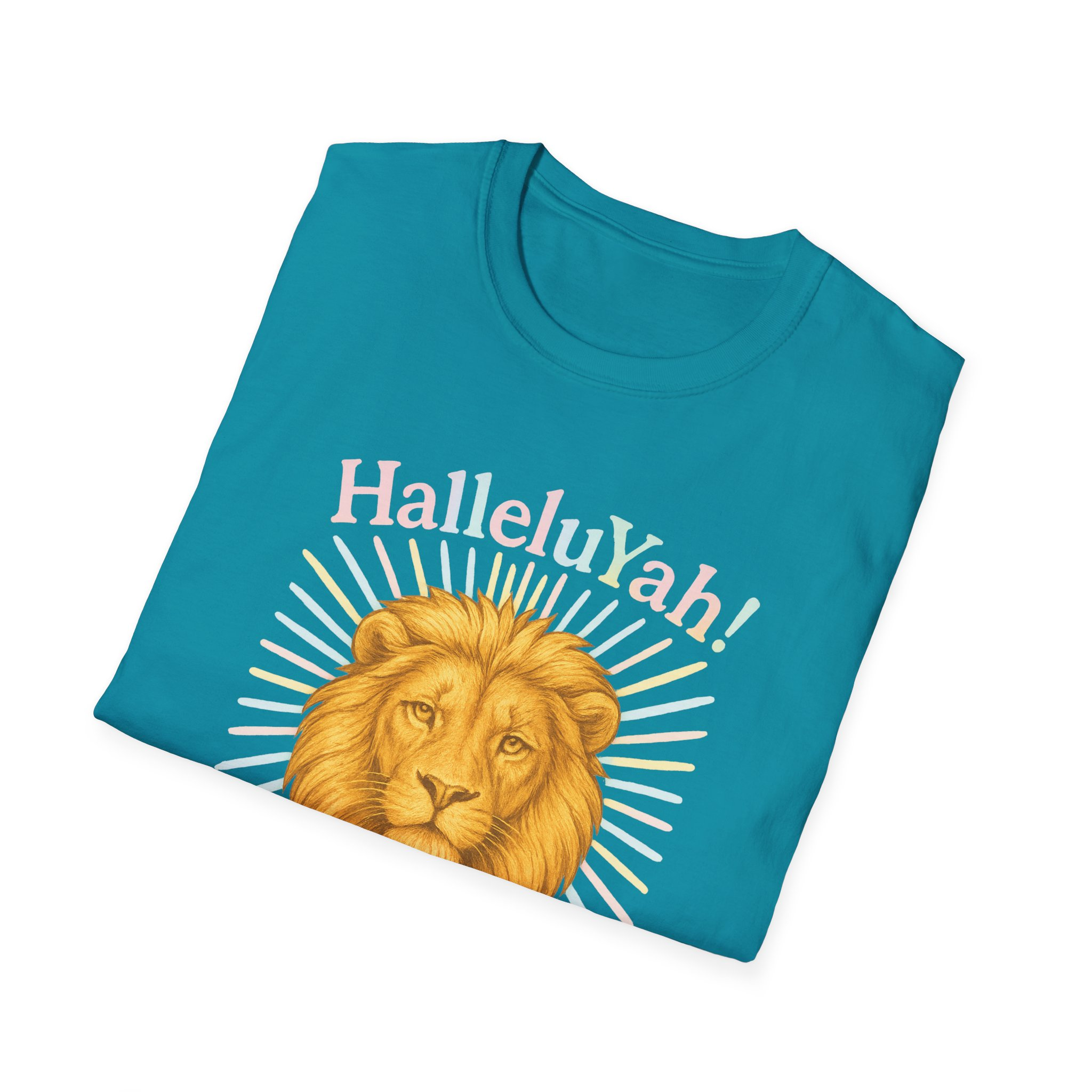 Halleluyah! Lion of Joy Unisex Softstyle T-Shirt, Faith Shirt, Religious Tee, Christian Gift, Spiritual Wear - Image 32