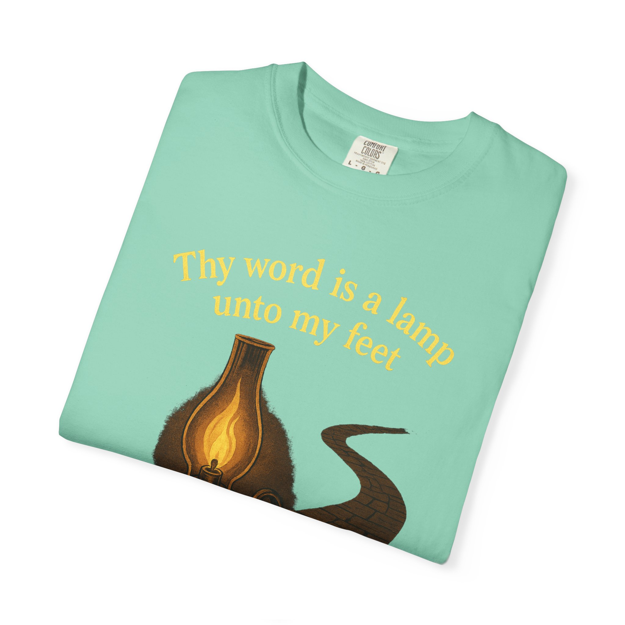 Vintage-Inspired Oil Lamp Unisex Garment-Dyed T-Shirt, Spiritual Tee, Religious Shirt, Biblical Clothing, Christian Apparel - Image 27