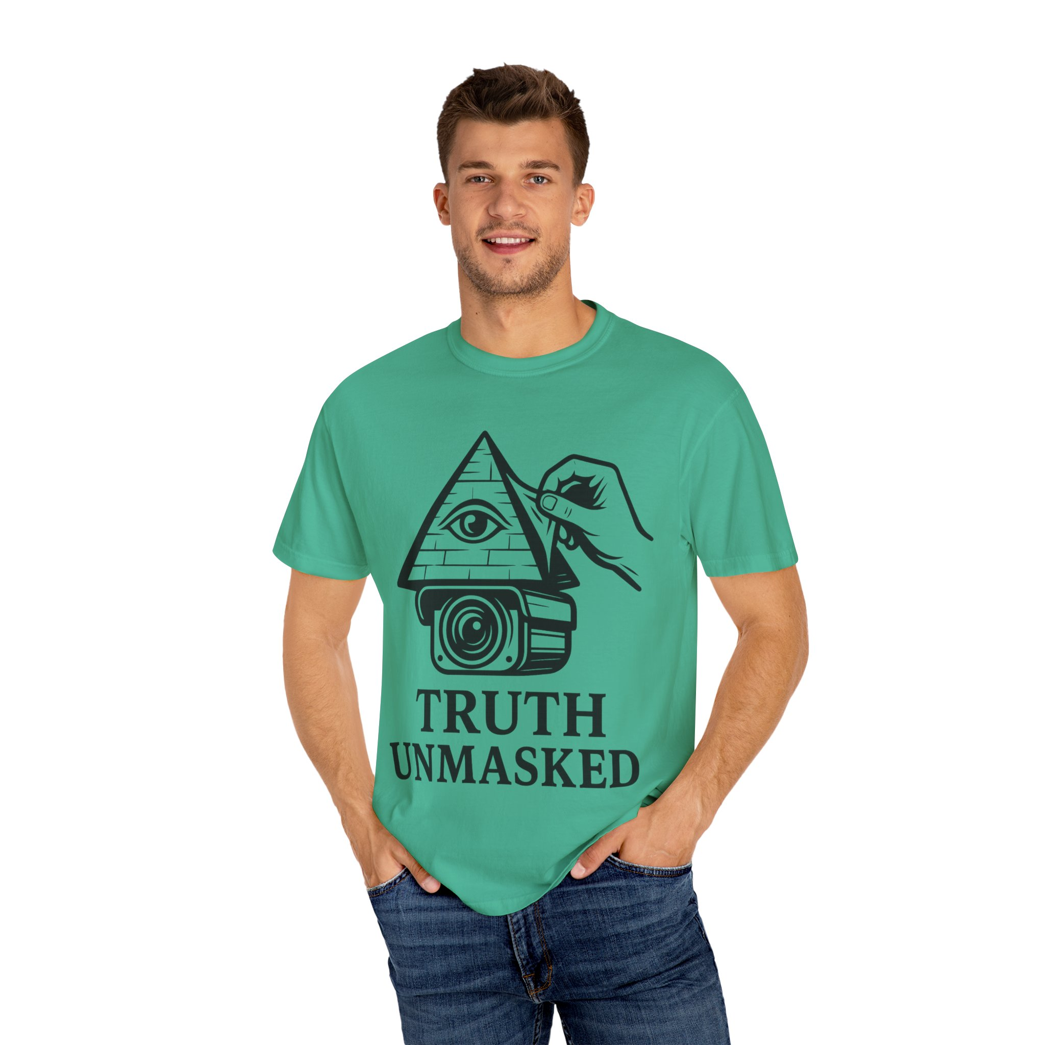 Truth Unmasked Shirt | Pyramid Camera Eye Graphic Tee | Exposing Lies Awareness Conspiracy T-Shirt | Freedom Expression Top - Image 20