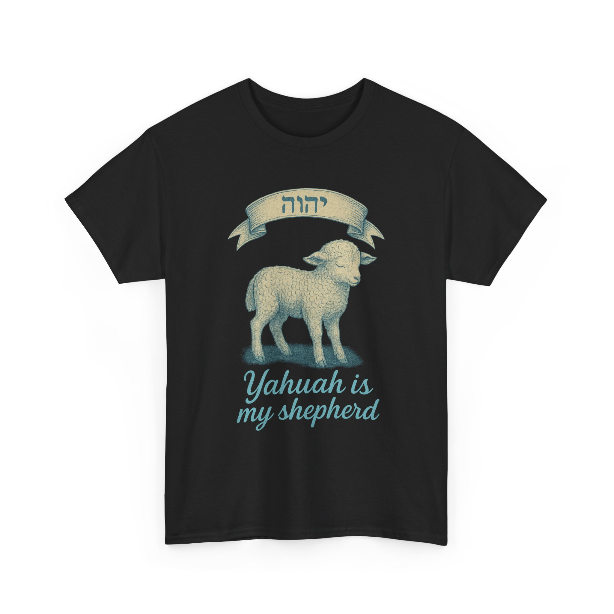 Serene Lamb Unisex Heavy Cotton Tee, Faithful Yahuah Shepherd Shirt, Peaceful Religious Graphic Tee, Biblical Scripture Tee, Comforting - Image 11