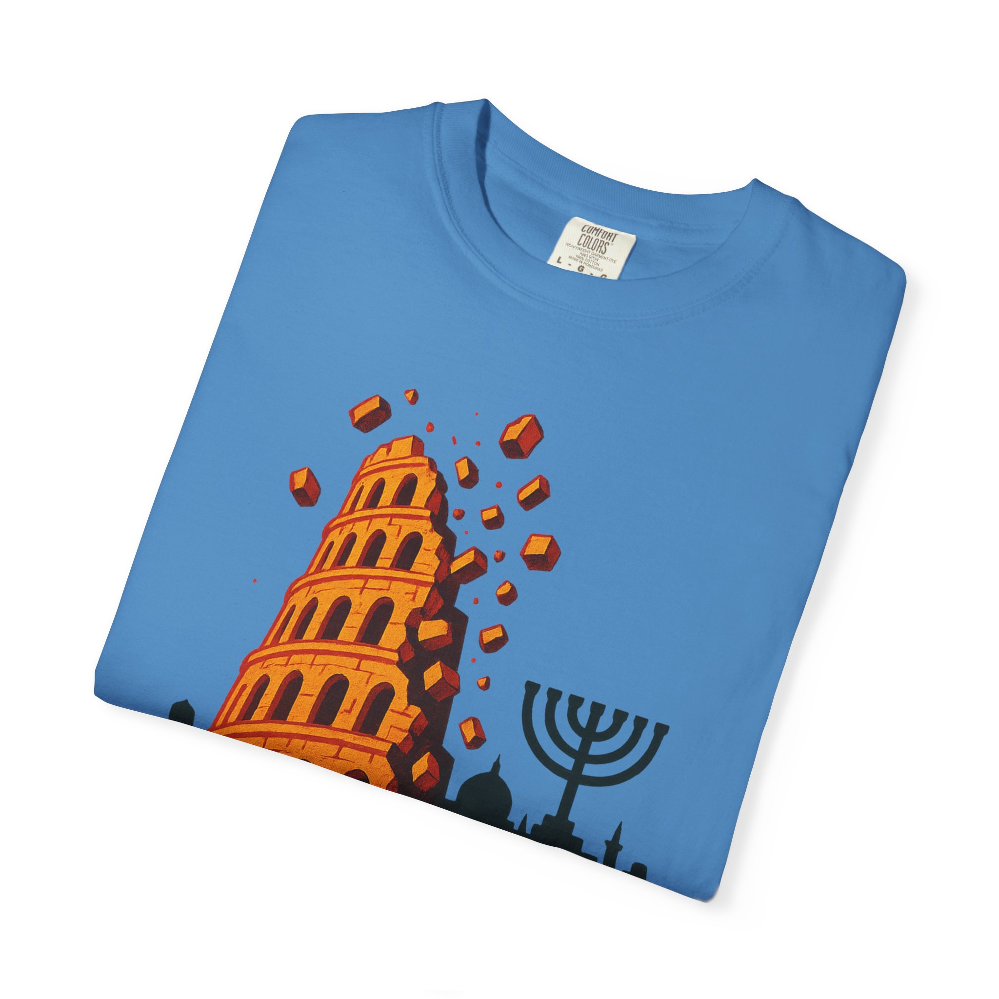 Babylon Is Falling Shirt | Tower of Babel Prophecy Tee | Hebrew Roots Faith T-Shirt | Jerusalem Stands Firm Graphic TopUnisex Garment-Dyed T-shirt - Image 43