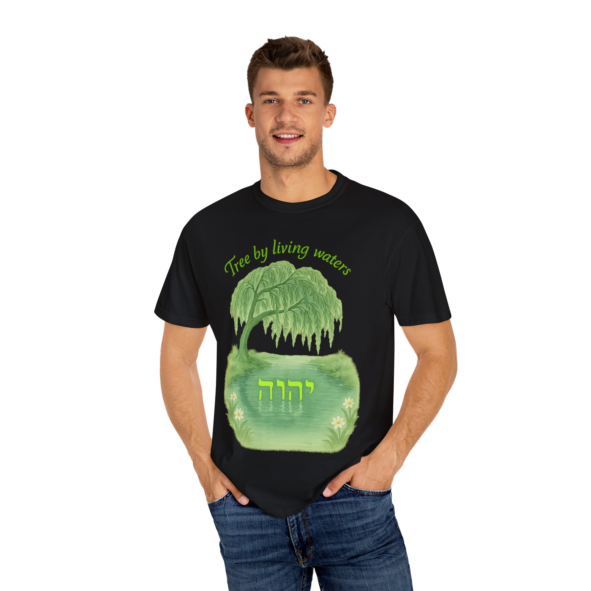 Tree by Living Waters Yahuah Reflected in Stillness, Nature Lover Tee, Spiritual Apparel, Gift for Tree Enthusiasts, Casual Wear, - Image 32