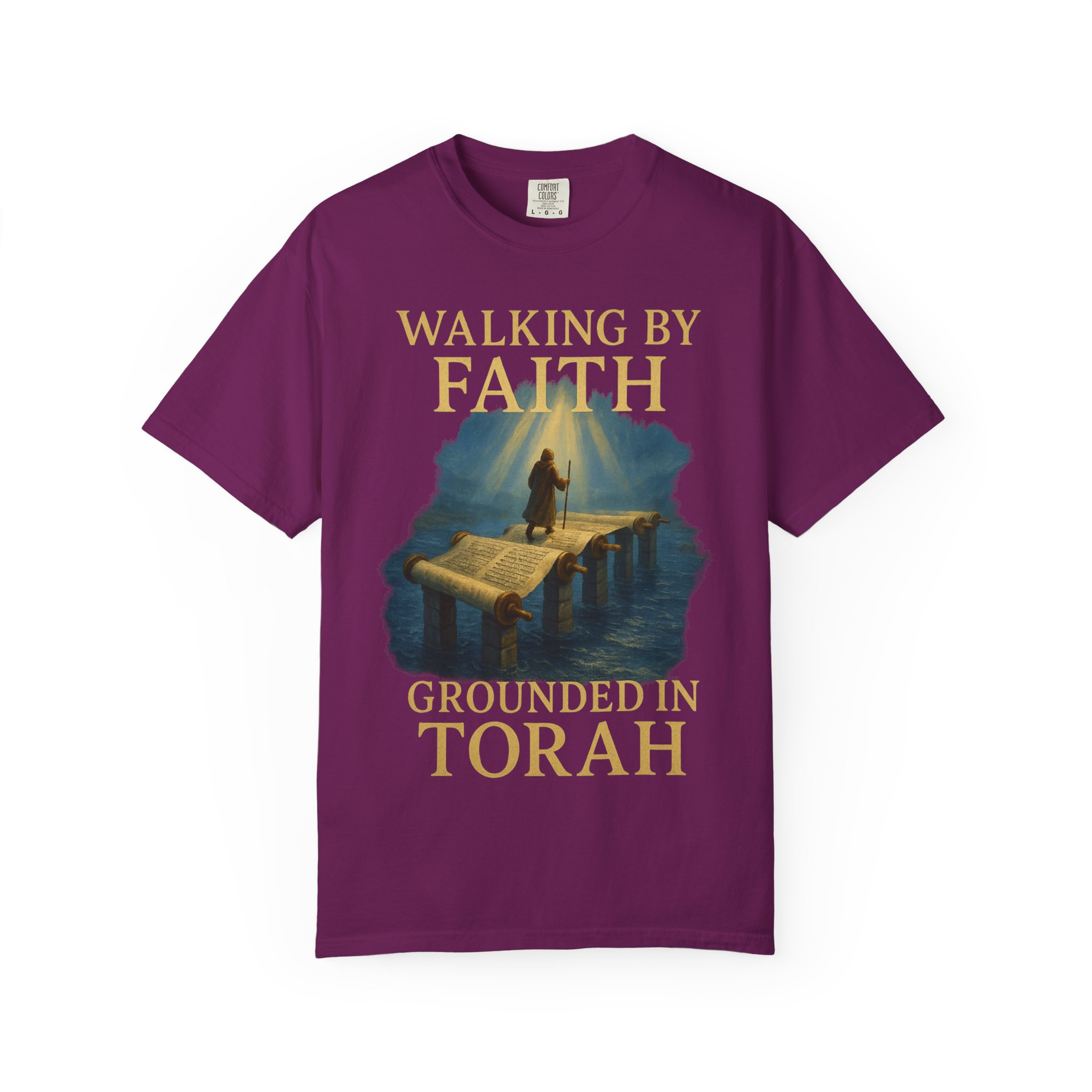 Walking by Faith, Grounded in Torah Scroll Bridge of LightFaith-Inspired Unisex Faith T-Shirt, Torah Gift Inspirational Apparel, Spiritual - Image 49