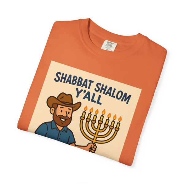 Cowboy Menorah Unisex Garment-Dyed T-shirt, Western Jewish Shirt, Shabbat Shalom Gift, Hanukkah Tee, Jewish Cowboy Clothing