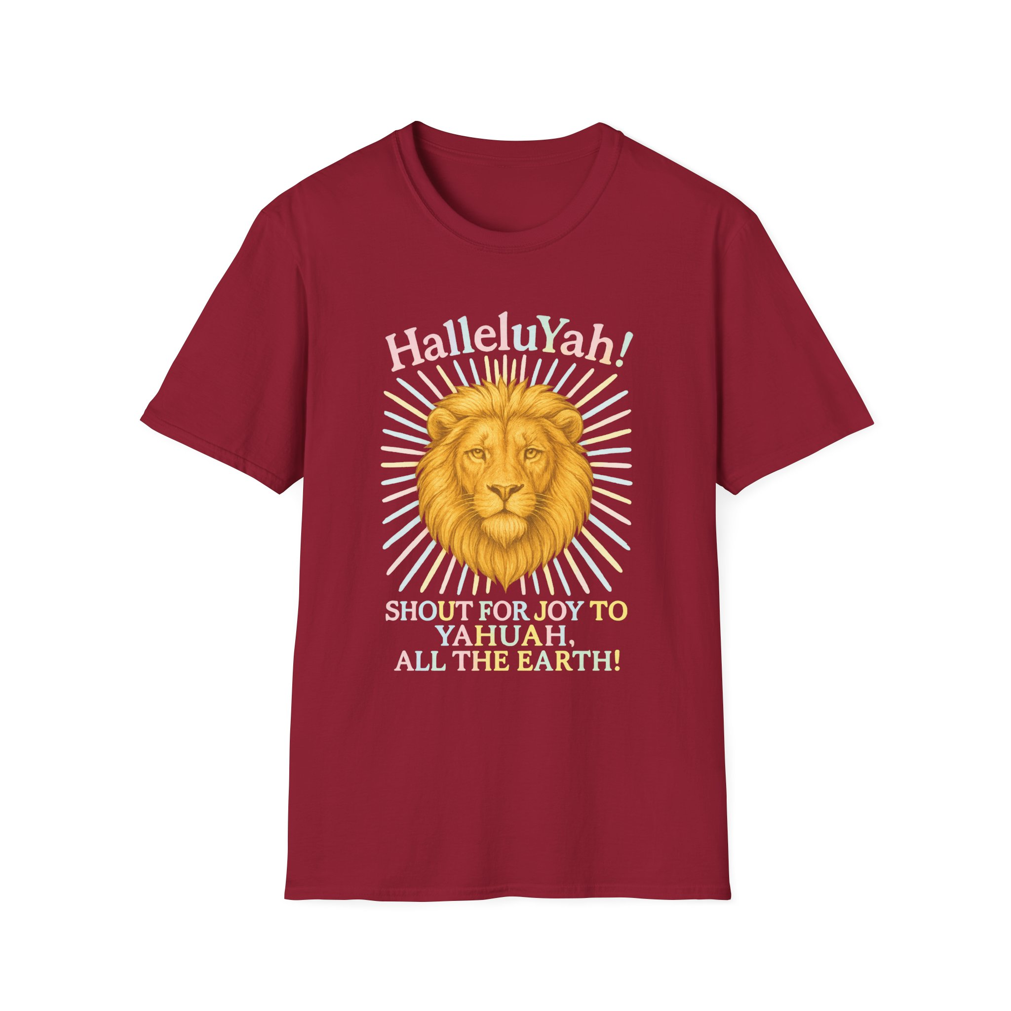Halleluyah! Lion of Joy Unisex Softstyle T-Shirt, Faith Shirt, Religious Tee, Christian Gift, Spiritual Wear - Image 53