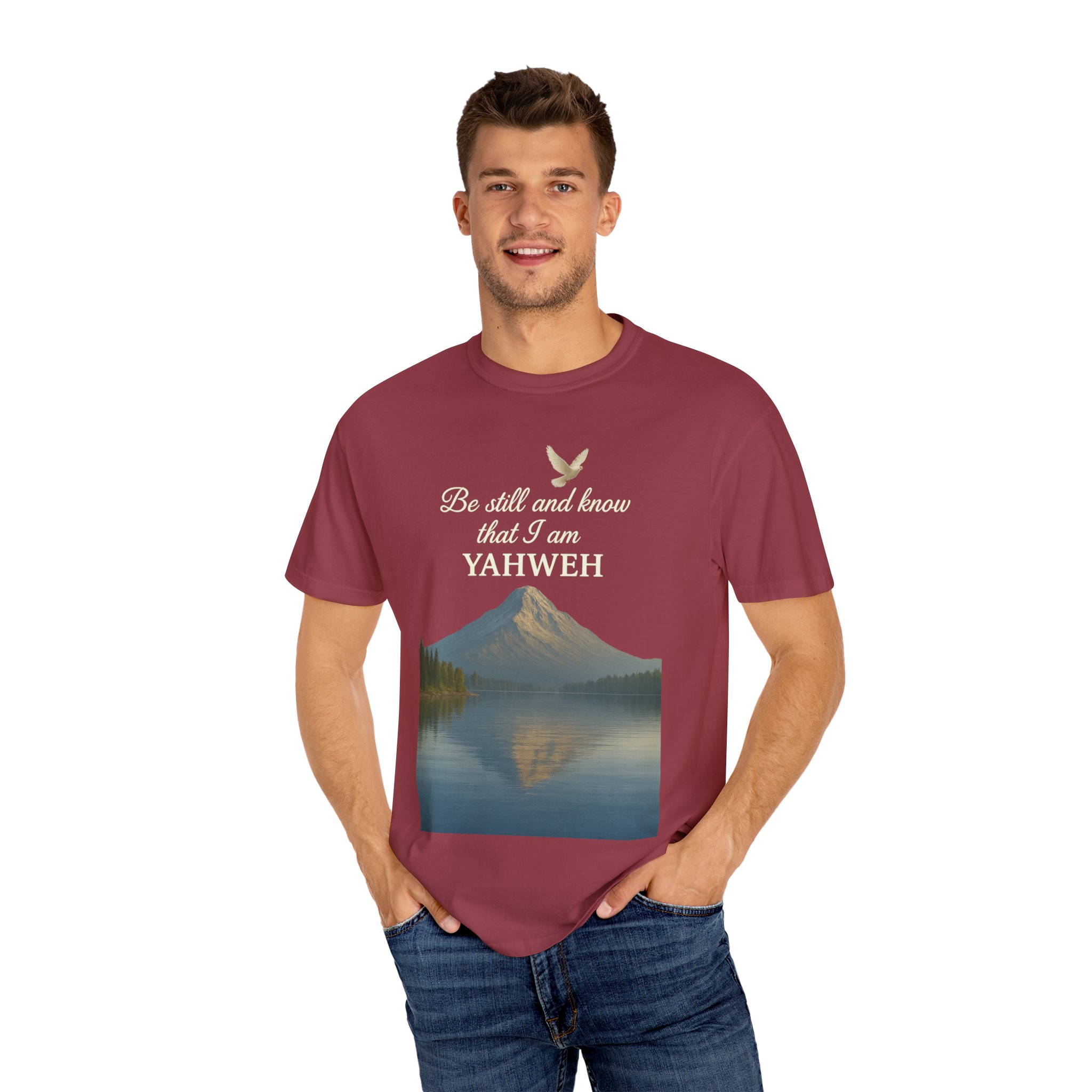 Mountain Serenity T-shirt - Be Still and Know Yahweh - Comfort Fit Tee for Nature Lovers, Faith Apparel, Outdoor Gift, Spiritual Wear - Image 56