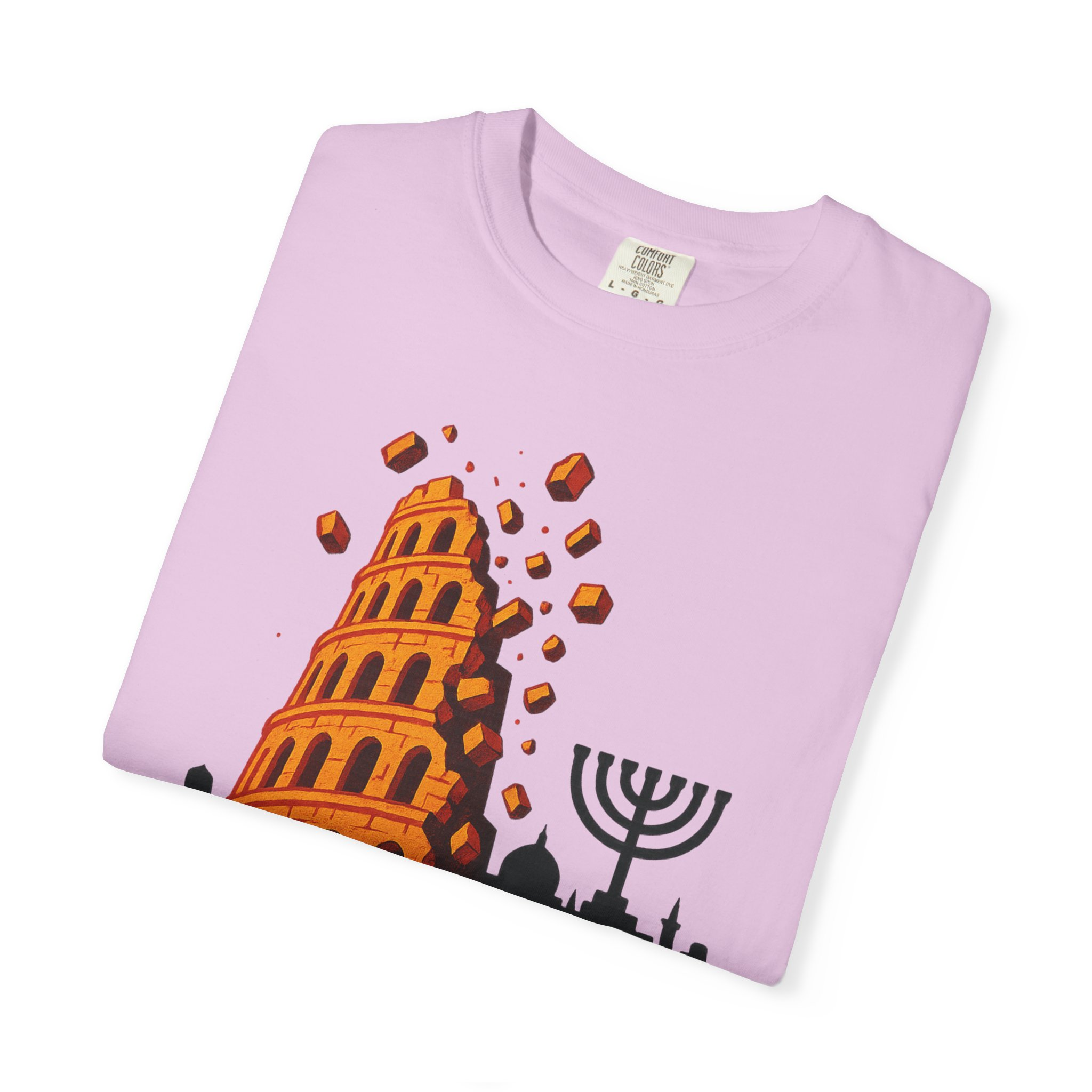 Babylon Is Falling Shirt | Tower of Babel Prophecy Tee | Hebrew Roots Faith T-Shirt | Jerusalem Stands Firm Graphic TopUnisex Garment-Dyed T-shirt - Image 51