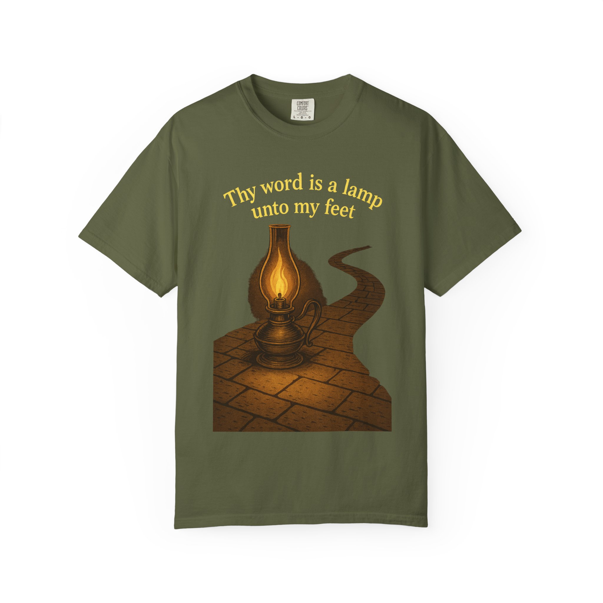 Vintage-Inspired Oil Lamp Unisex Garment-Dyed T-Shirt, Spiritual Tee, Religious Shirt, Biblical Clothing, Christian Apparel - Image 21