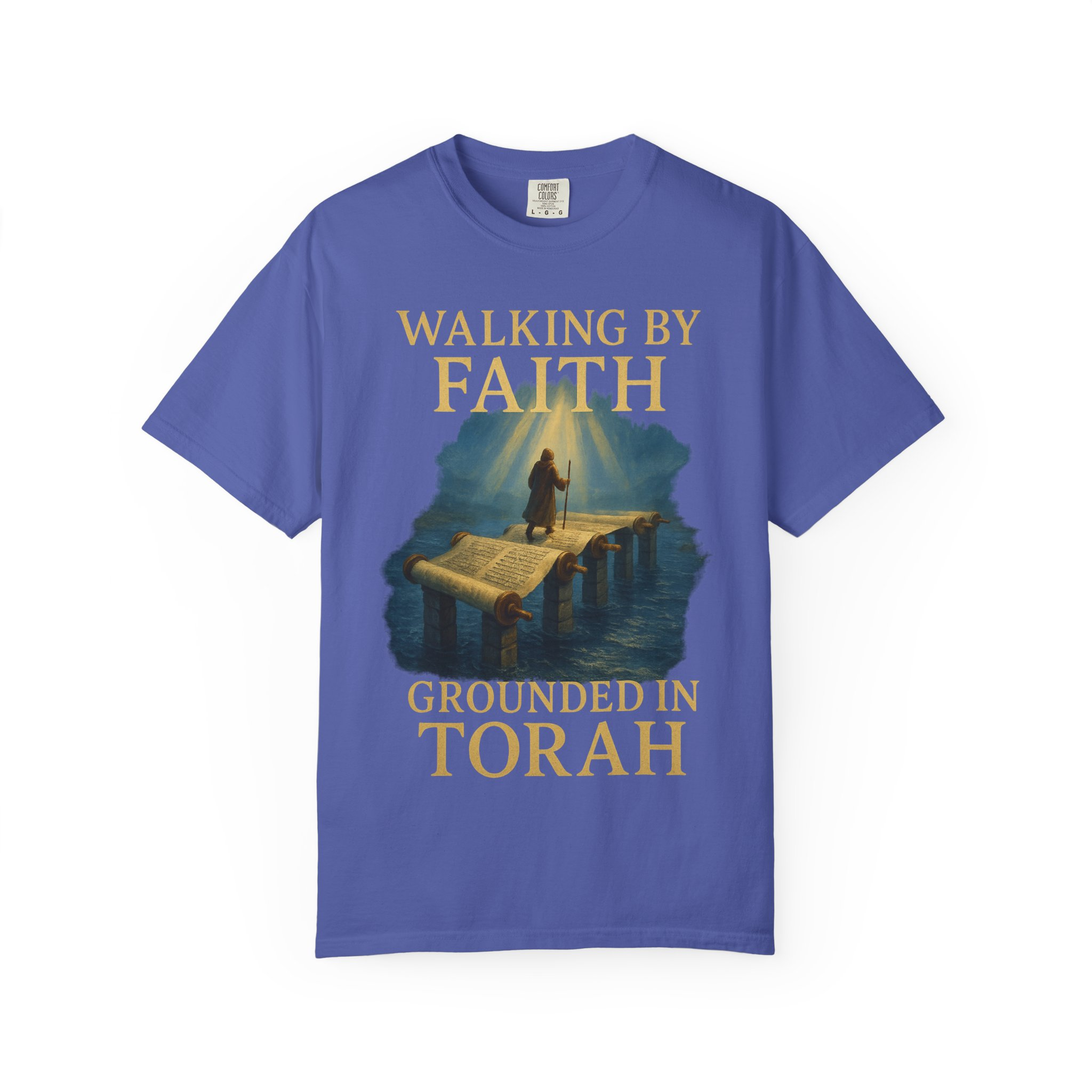 Walking by Faith, Grounded in Torah Scroll Bridge of LightFaith-Inspired Unisex Faith T-Shirt, Torah Gift Inspirational Apparel, Spiritual - Image 21