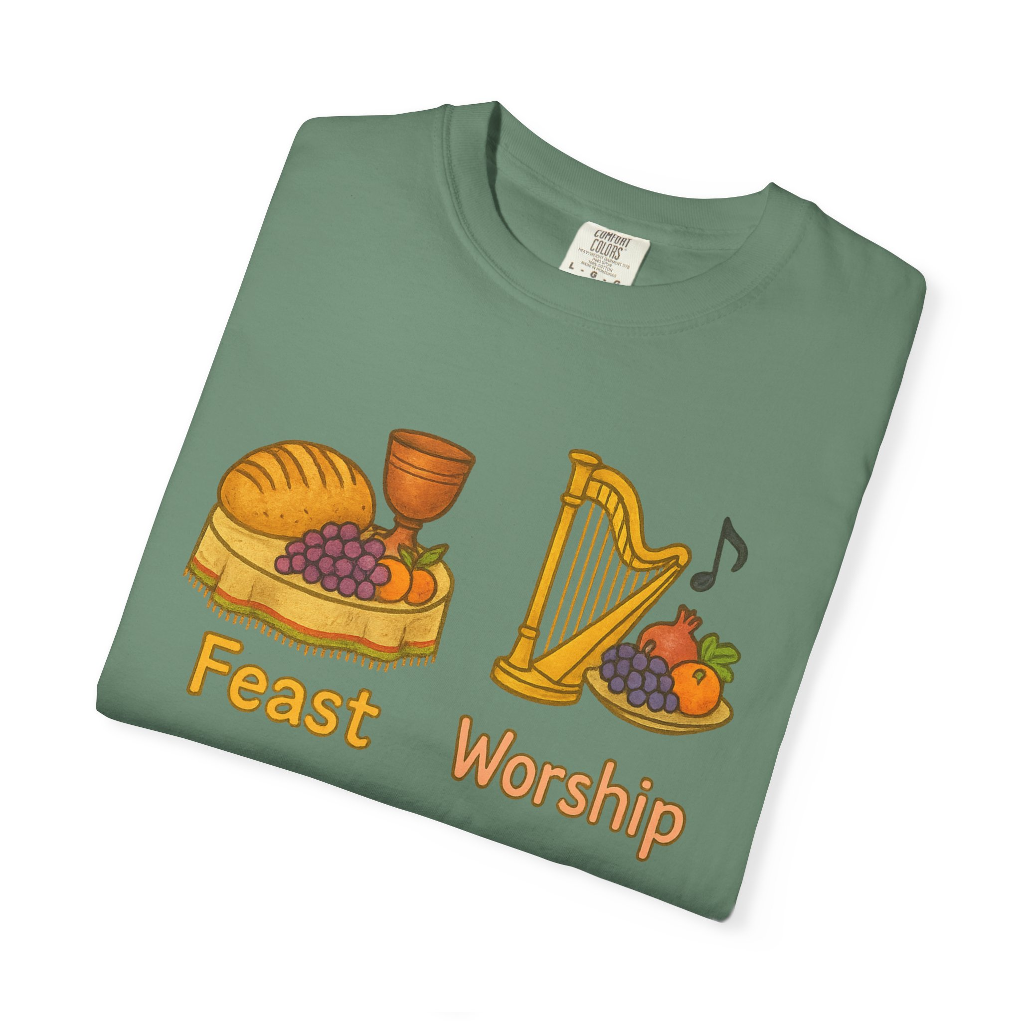 Worshipful T-Shirt, Music Lover Gift, Cup & Harp Tee, Religious Apparel, Christian Shirt - Image 19