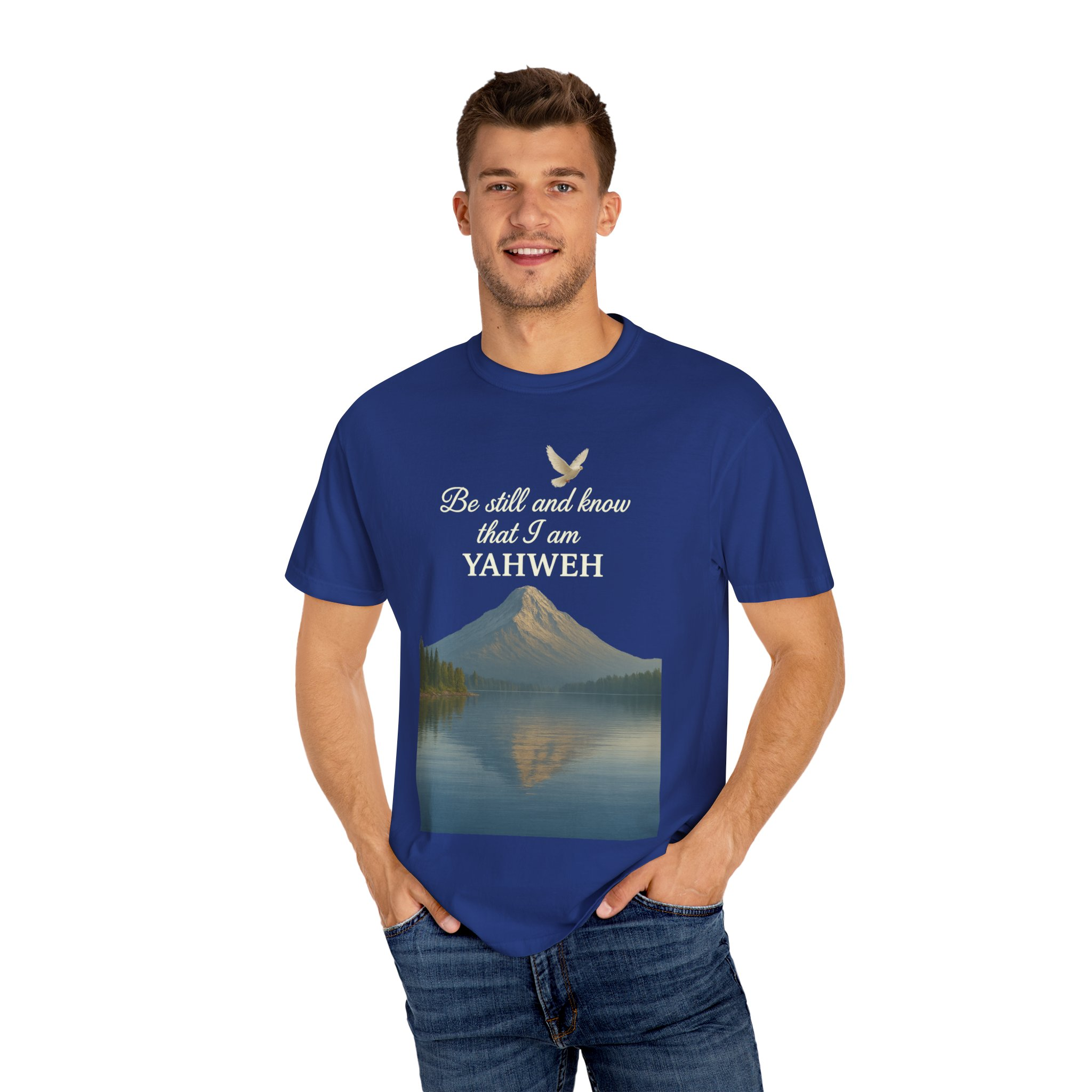 Mountain Serenity T-shirt - Be Still and Know Yahweh - Comfort Fit Tee for Nature Lovers, Faith Apparel, Outdoor Gift, Spiritual Wear - Image 44