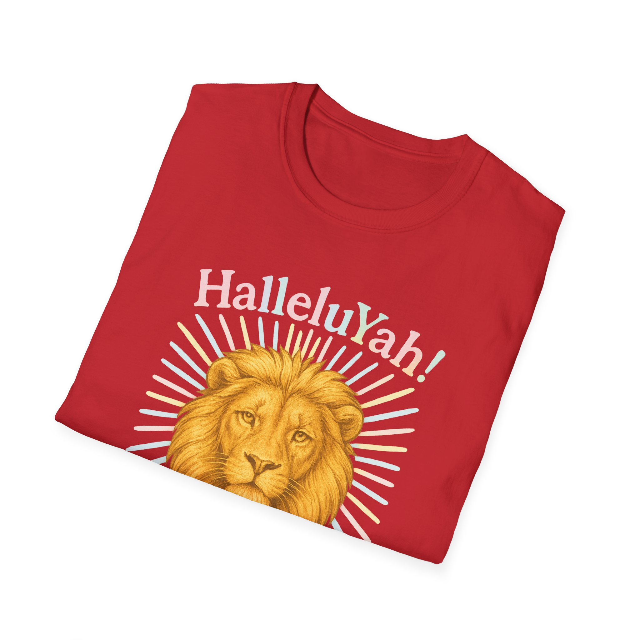 Halleluyah! Lion of Joy Unisex Softstyle T-Shirt, Faith Shirt, Religious Tee, Christian Gift, Spiritual Wear - Image 48