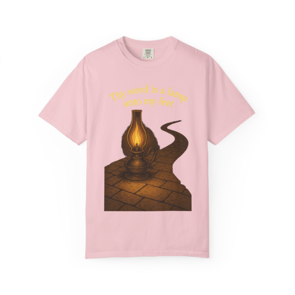 Oil Lamp Torah Path Messianic T-Shirt | Hebrew Roots Vintage Spiritual Tee | Unisex Garment-Dyed Biblical Apparel