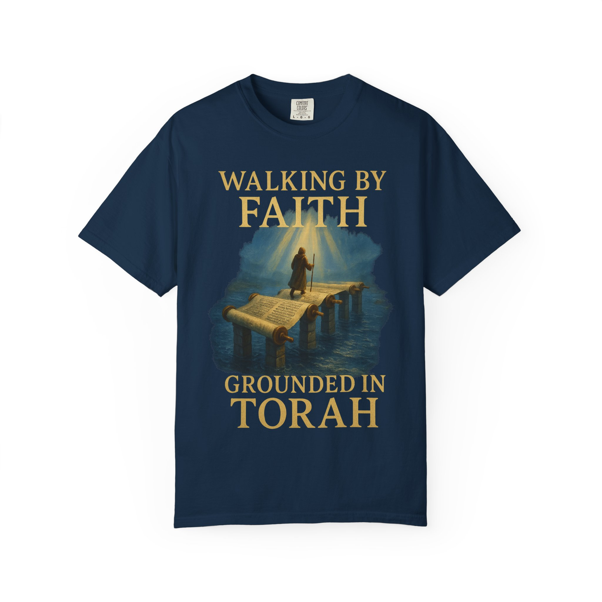 Walking by Faith, Grounded in Torah Scroll Bridge of LightFaith-Inspired Unisex Faith T-Shirt, Torah Gift Inspirational Apparel, Spiritual - Image 25