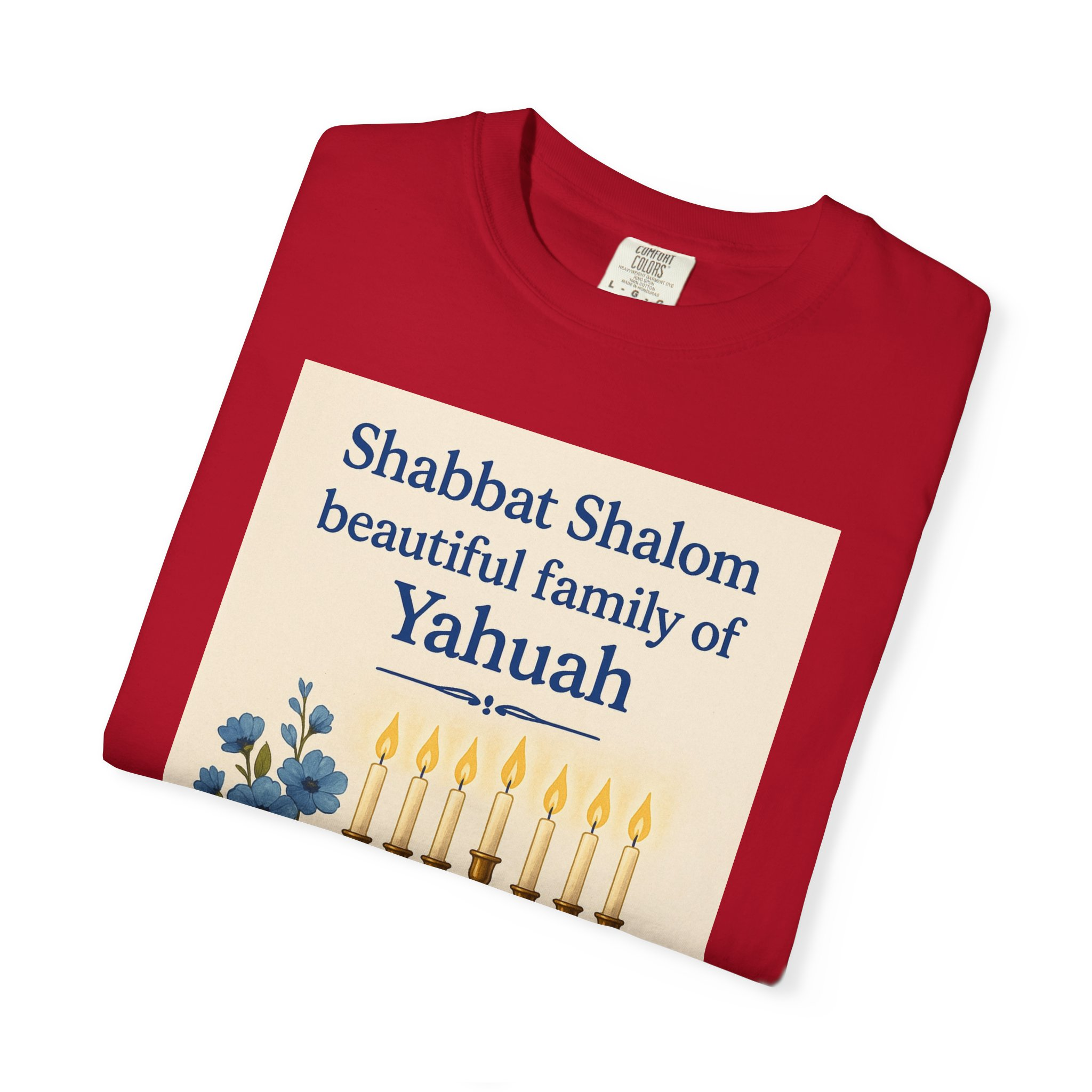 Shabbat Shalom Beautiful Family of Yahuah Tee Unisex Garment-Dyed T-Shirt, Perfect for Family Gatherings & Religious Celebrations - Image 55