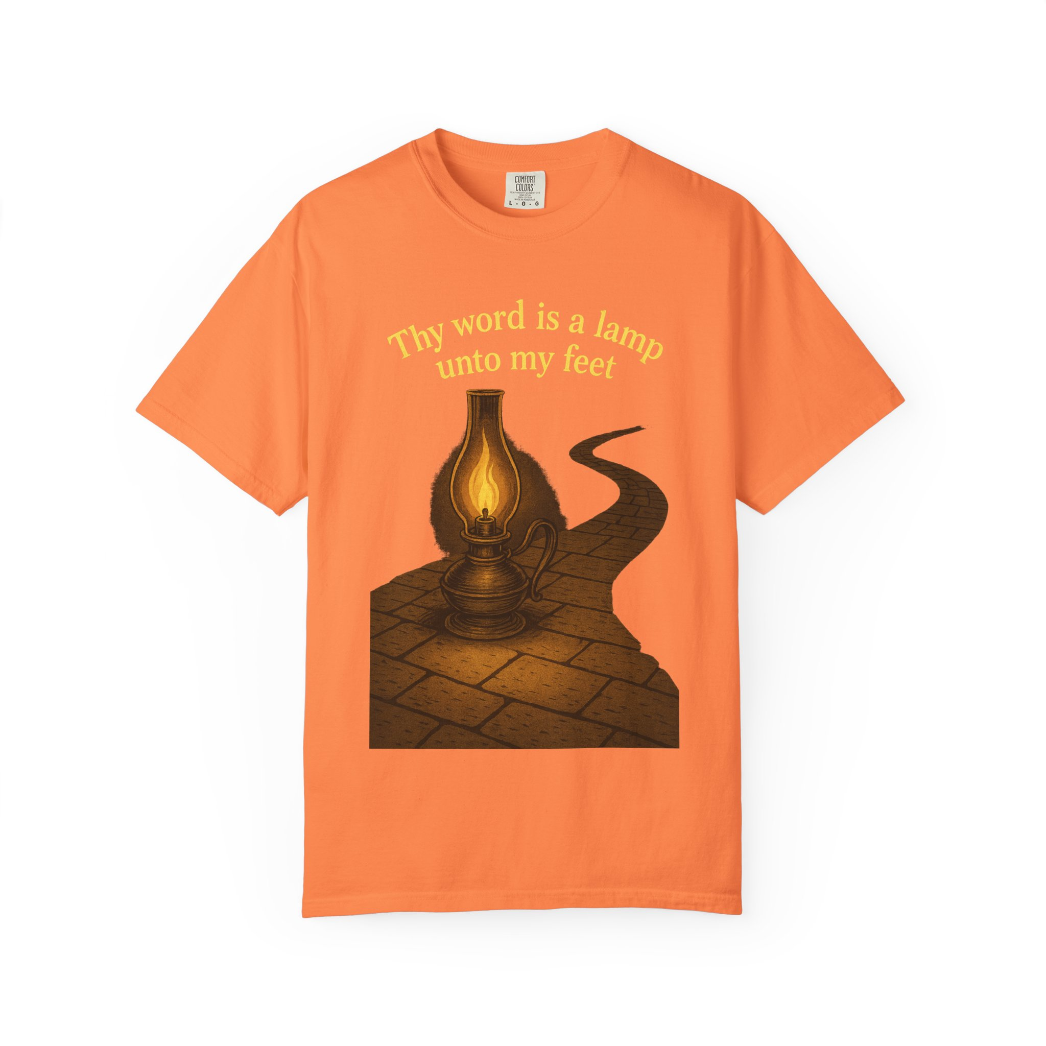 Vintage-Inspired Oil Lamp Unisex Garment-Dyed T-Shirt, Spiritual Tee, Religious Shirt, Biblical Clothing, Christian Apparel - Image 9