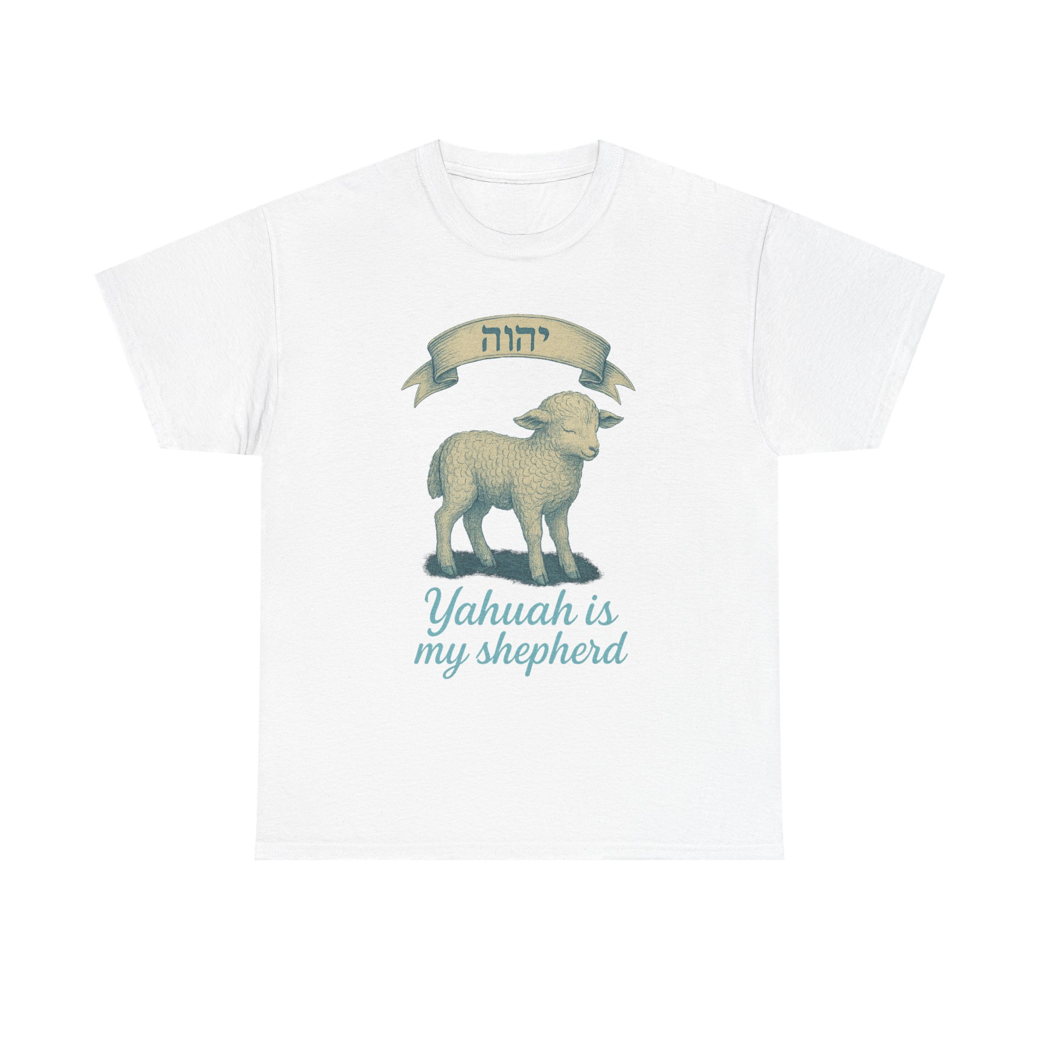 Serene Lamb Unisex Heavy Cotton Tee, Faithful Yahuah Shepherd Shirt, Peaceful Religious Graphic Tee, Biblical Scripture Tee, Comforting - Image 5