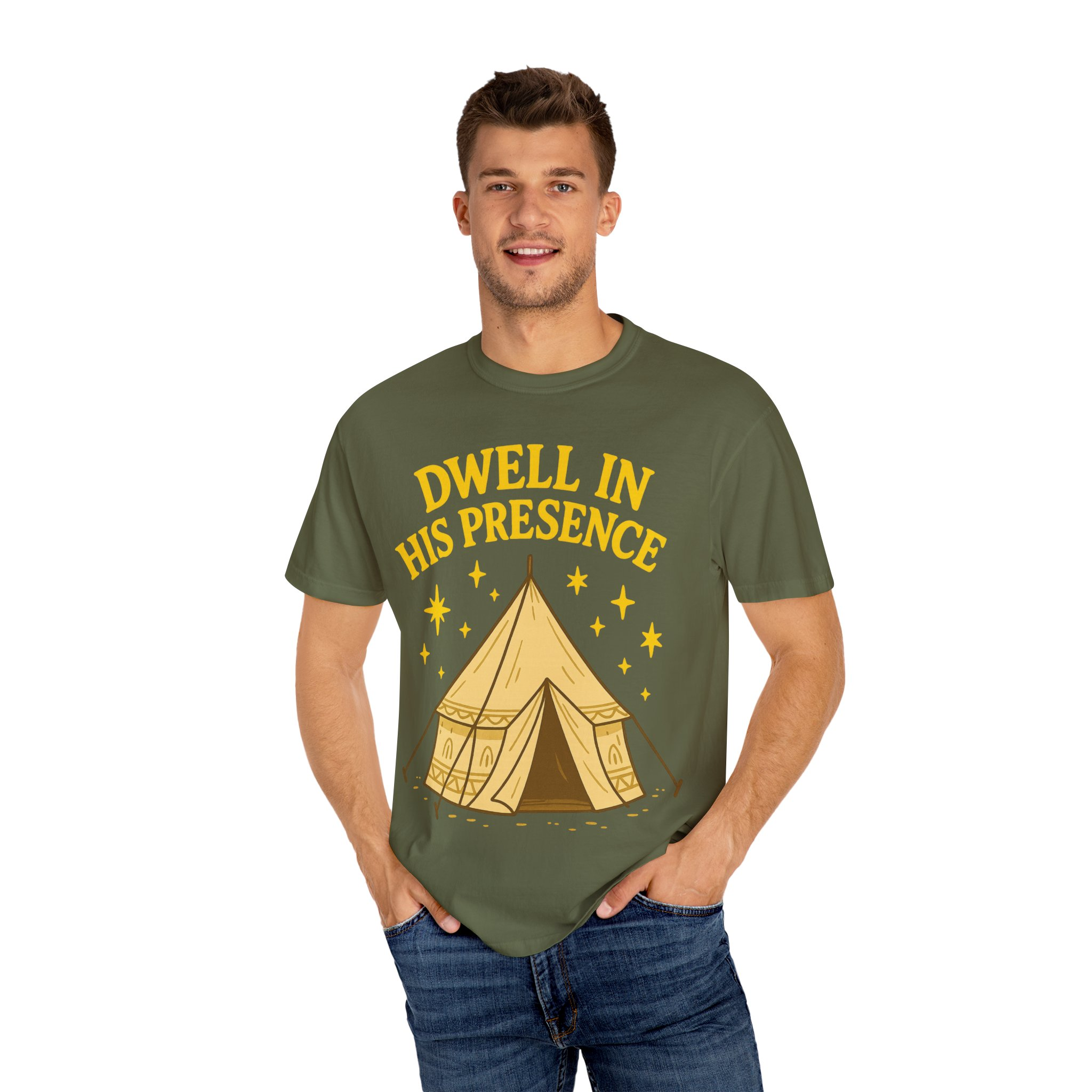 Dwell in His Presence | Sukkot Feast of Tabernacles Shirt Unisex Garment-Dyed T-shirt, Sukkot Shirt, Faith-based, Spiritual Clothing - Image 8