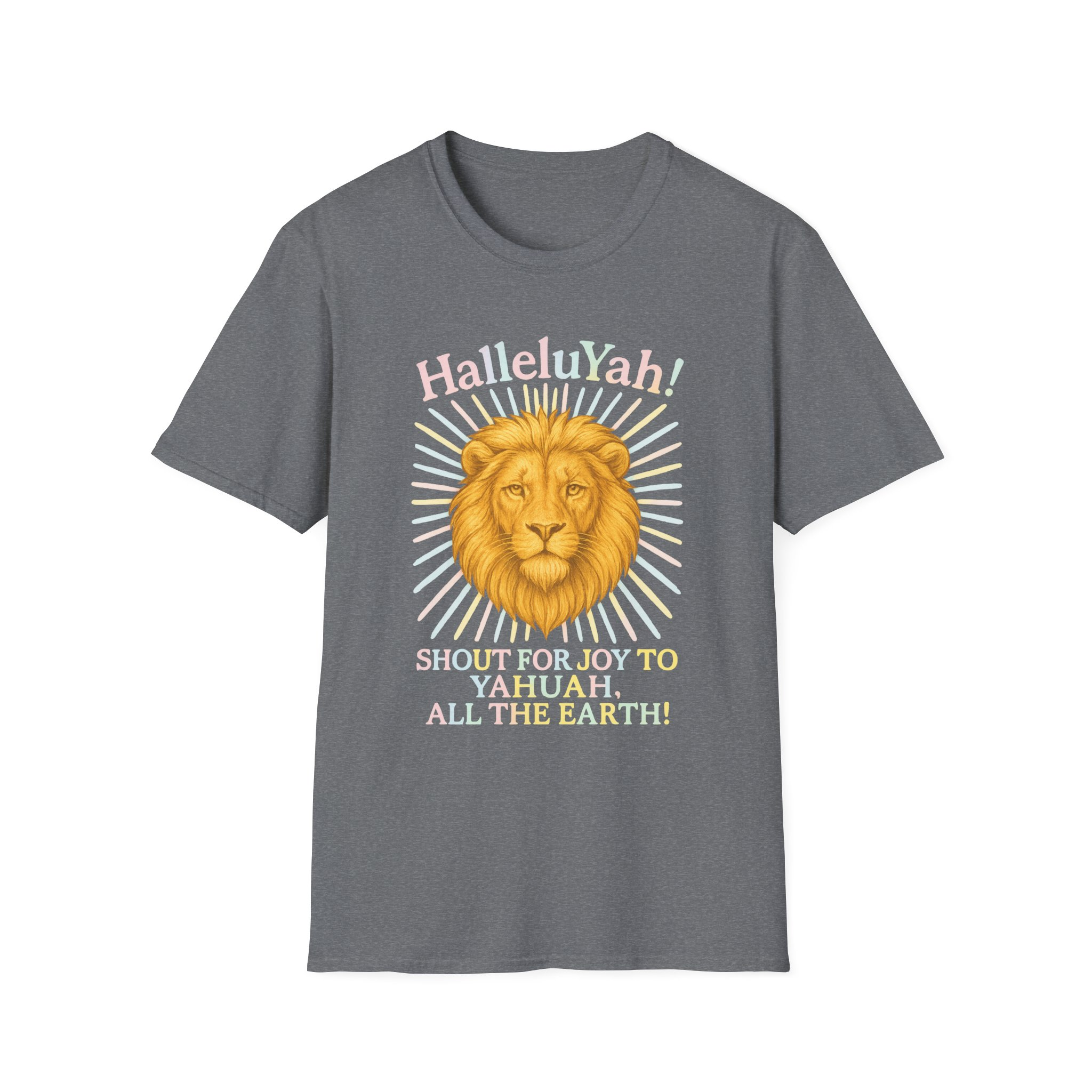 Halleluyah! Lion of Joy Unisex Softstyle T-Shirt, Faith Shirt, Religious Tee, Christian Gift, Spiritual Wear - Image 13