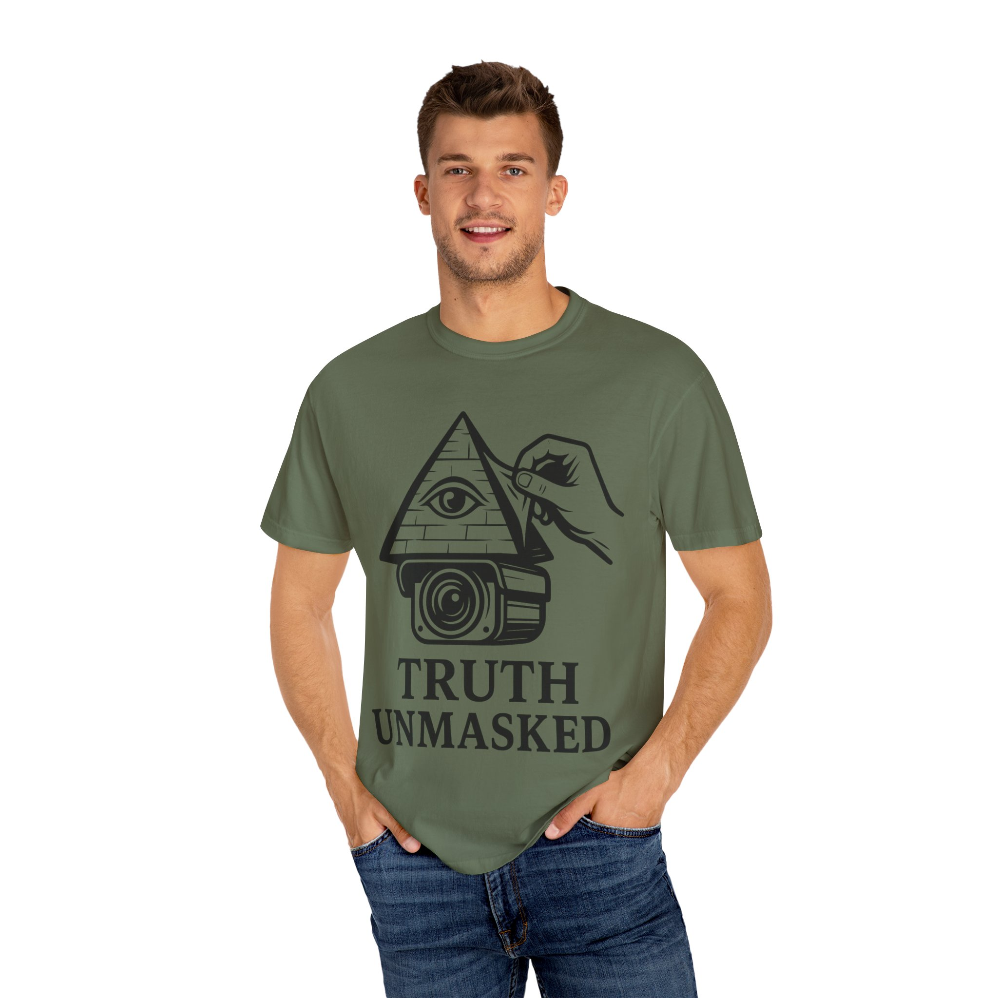 Truth Unmasked Shirt | Pyramid Camera Eye Graphic Tee | Exposing Lies Awareness Conspiracy T-Shirt | Freedom Expression Top - Image 12