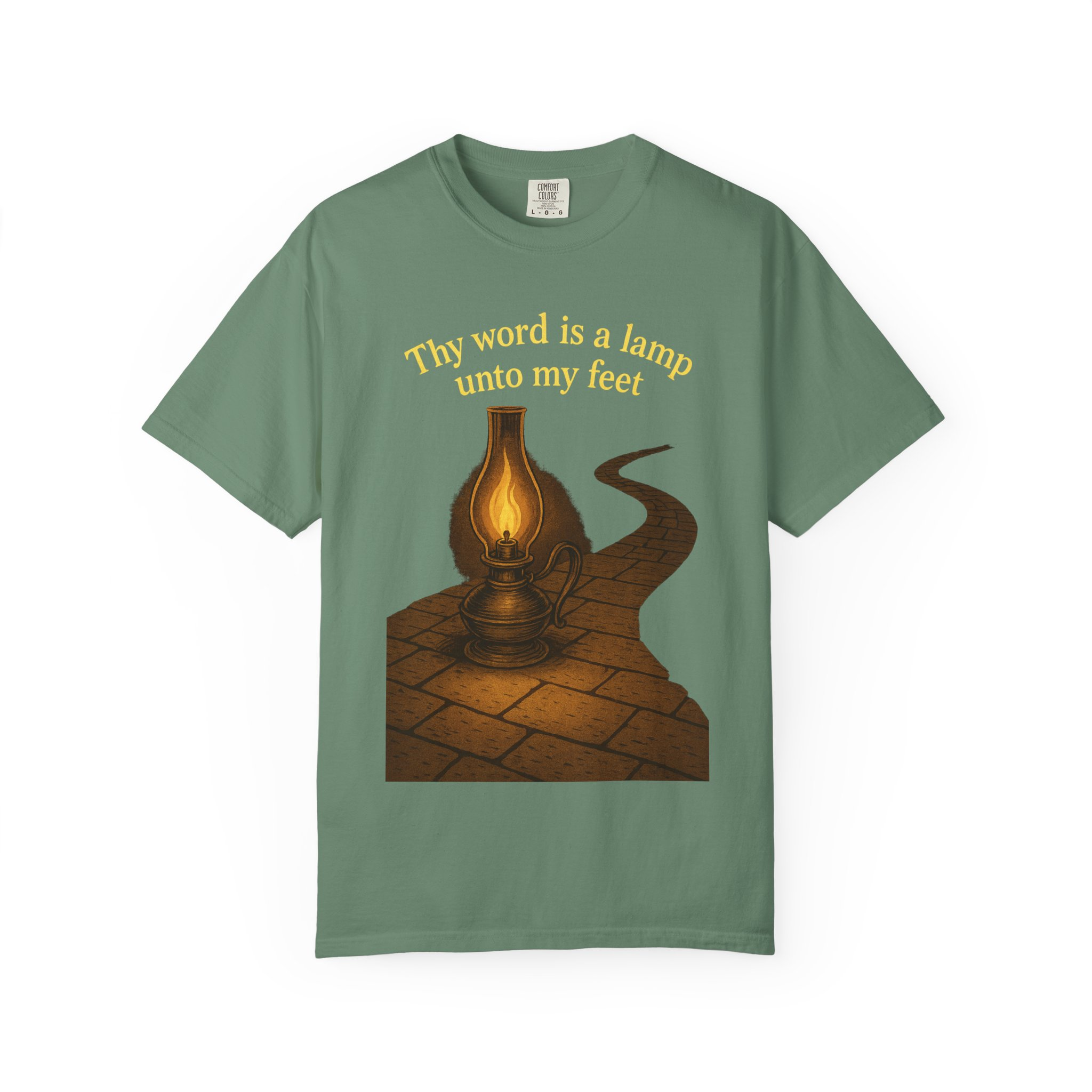 Vintage-Inspired Oil Lamp Unisex Garment-Dyed T-Shirt, Spiritual Tee, Religious Shirt, Biblical Clothing, Christian Apparel - Image 29