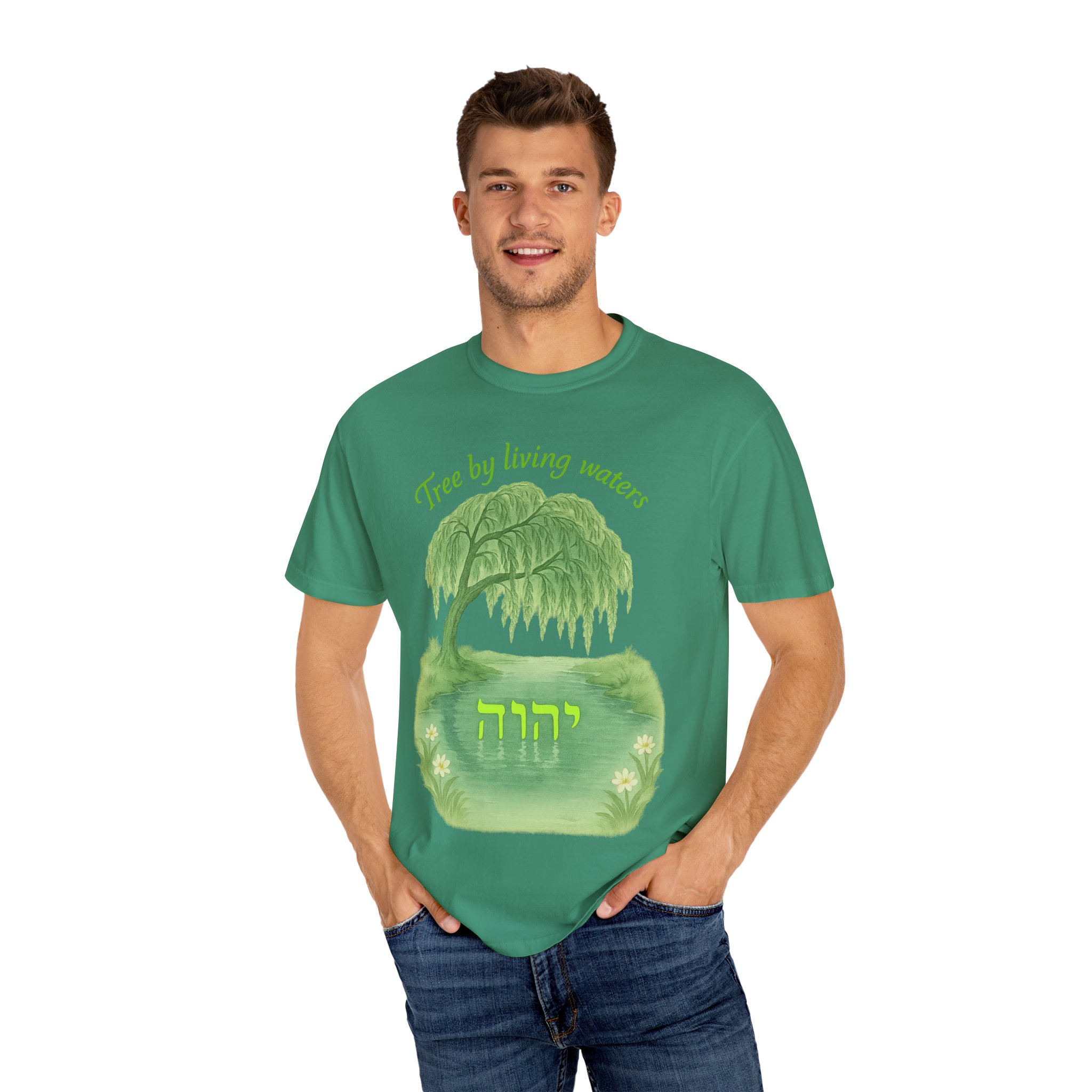 Tree by Living Waters Yahuah Reflected in Stillness, Nature Lover Tee, Spiritual Apparel, Gift for Tree Enthusiasts, Casual Wear, - Image 16