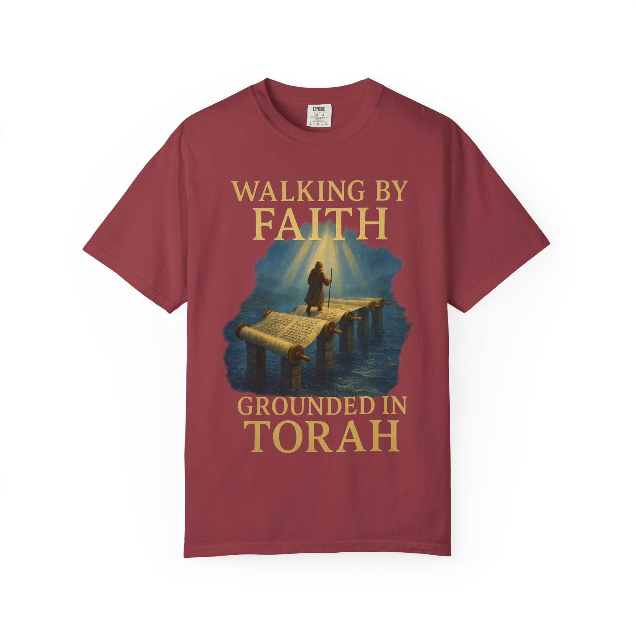Walking by Faith, Grounded in Torah Scroll Bridge of LightFaith-Inspired Unisex Faith T-Shirt, Torah Gift Inspirational Apparel, Spiritual - Image 53