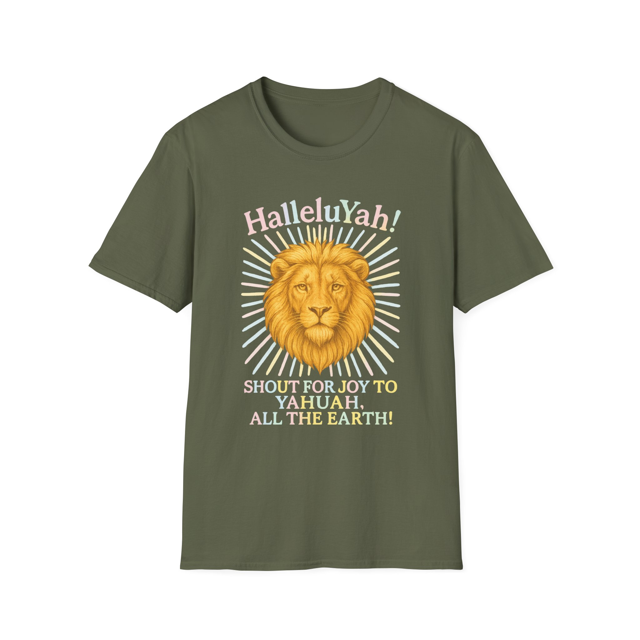 Halleluyah! Lion of Joy Unisex Softstyle T-Shirt, Faith Shirt, Religious Tee, Christian Gift, Spiritual Wear - Image 9