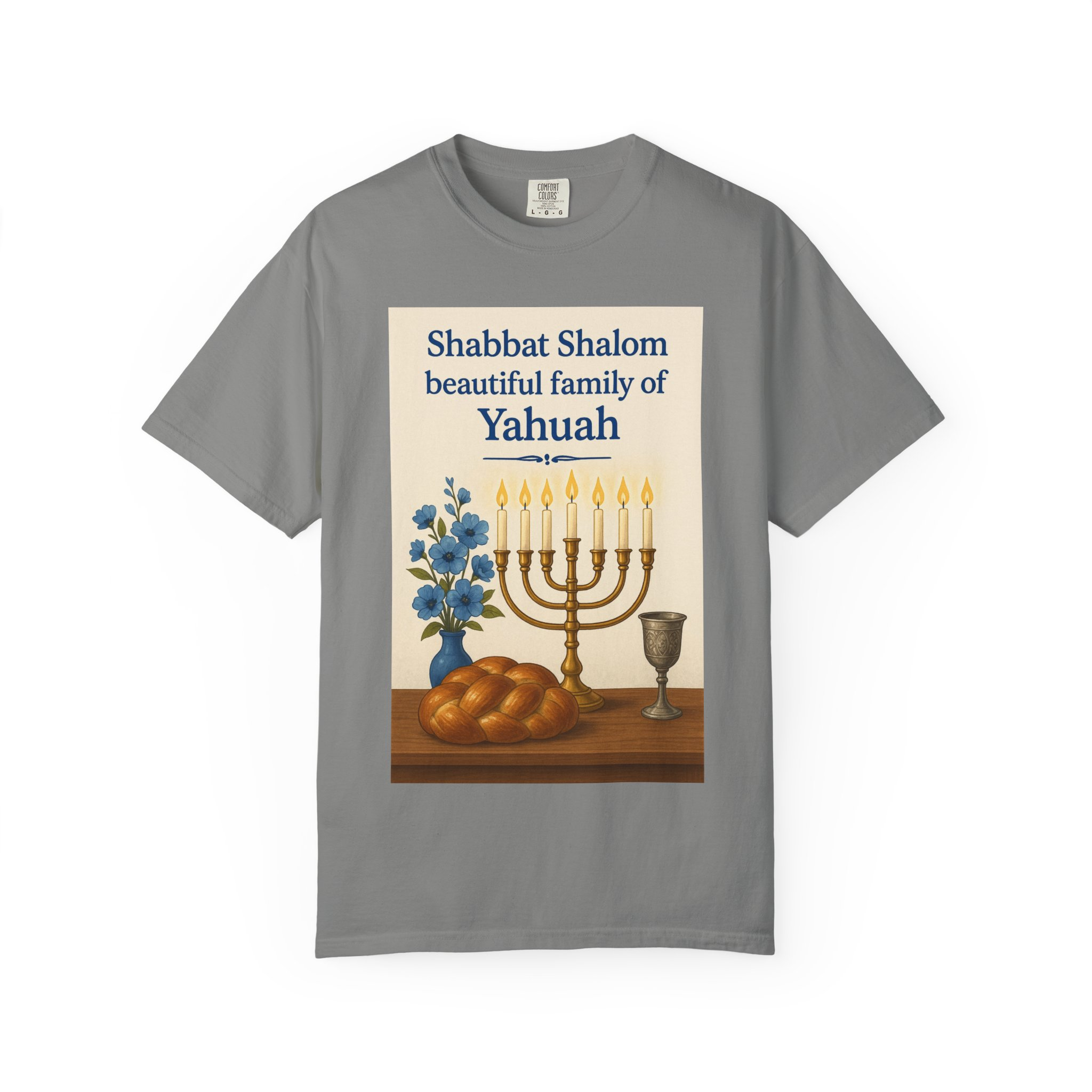 Shabbat Shalom Beautiful Family of Yahuah Tee Unisex Garment-Dyed T-Shirt, Perfect for Family Gatherings & Religious Celebrations - Image 37