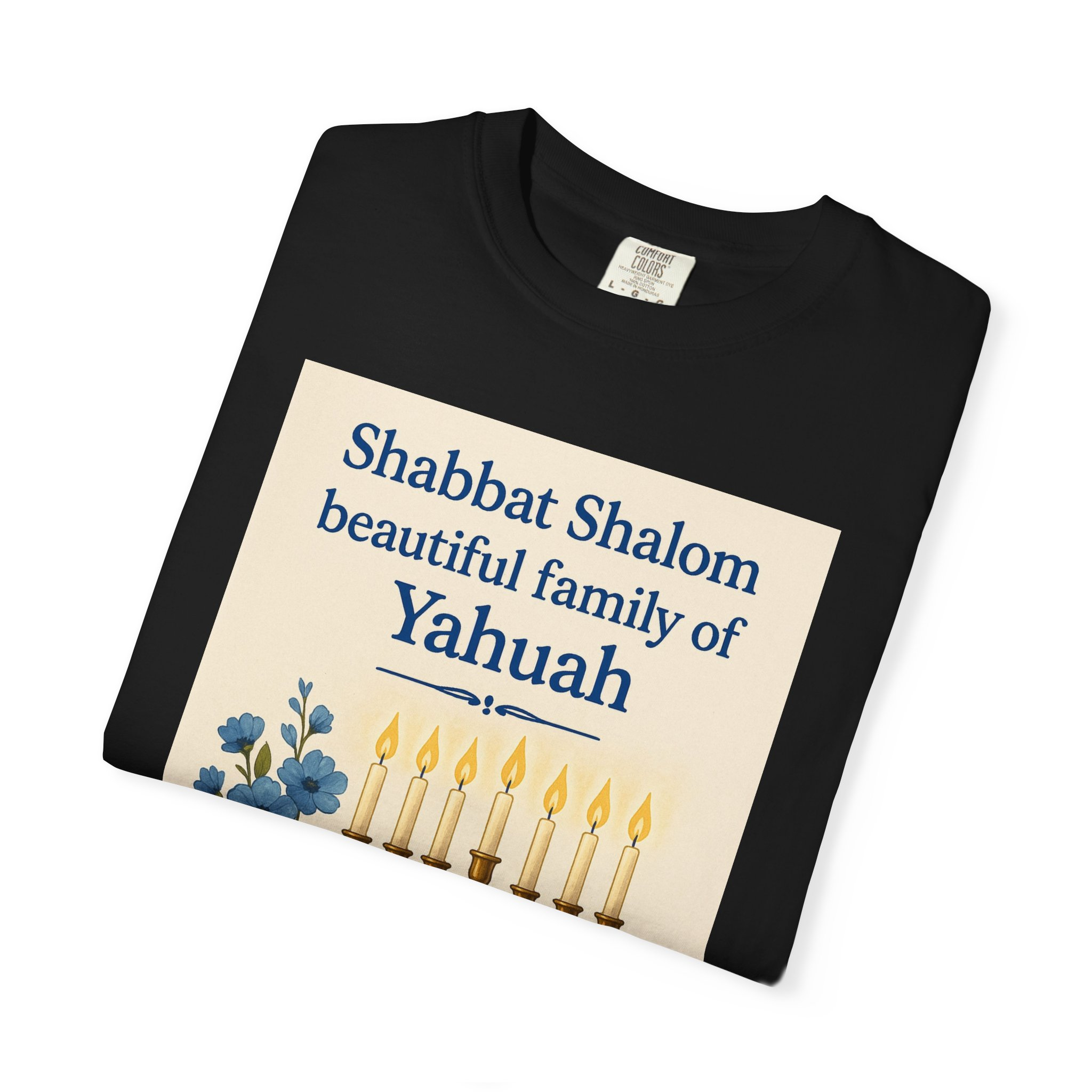 Shabbat Shalom Beautiful Family of Yahuah Tee Unisex Garment-Dyed T-Shirt, Perfect for Family Gatherings & Religious Celebrations - Image 47